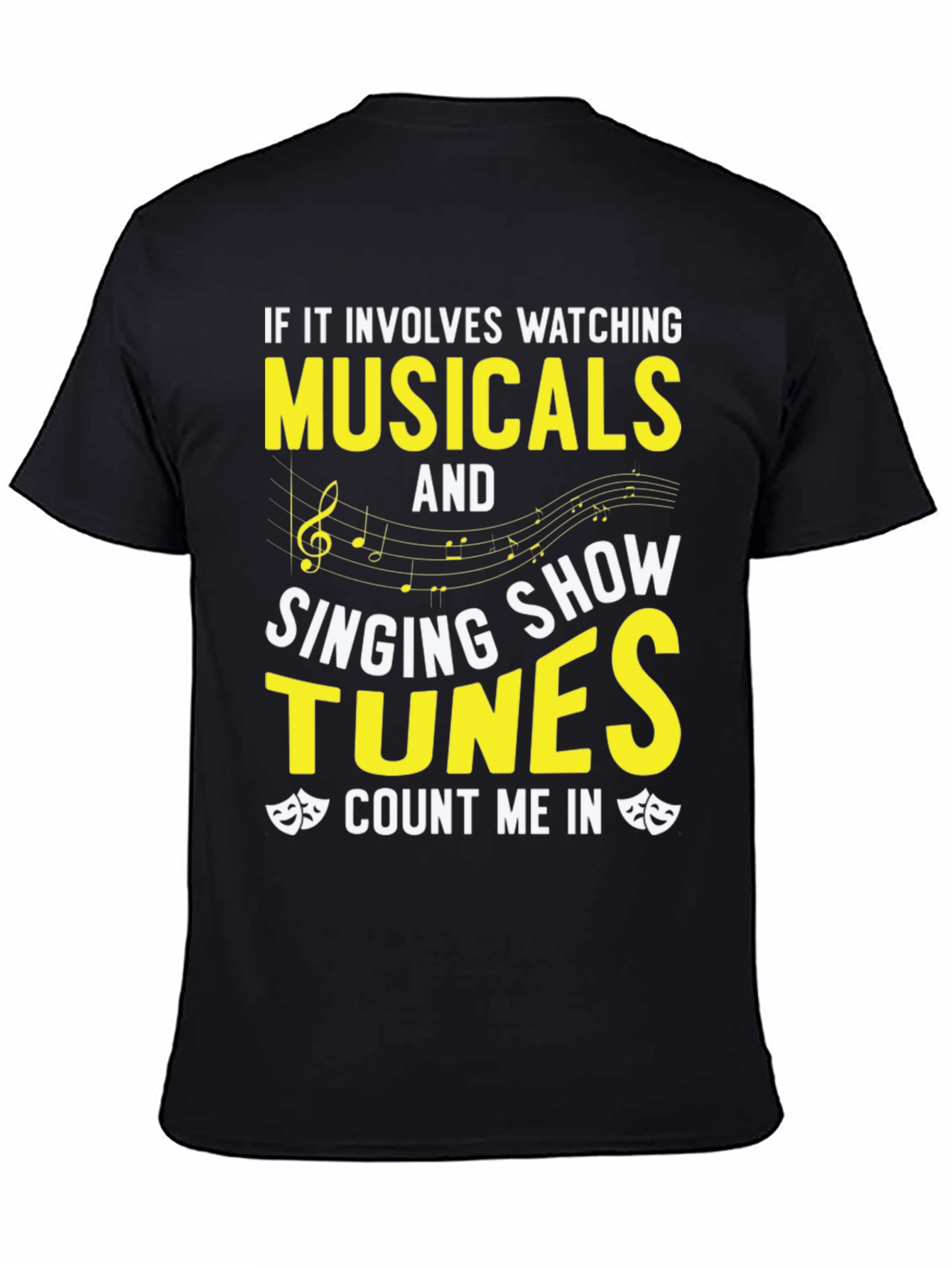 Black Musical Lover's T-Shirt: Watching, Singing, Count Me In! view 4