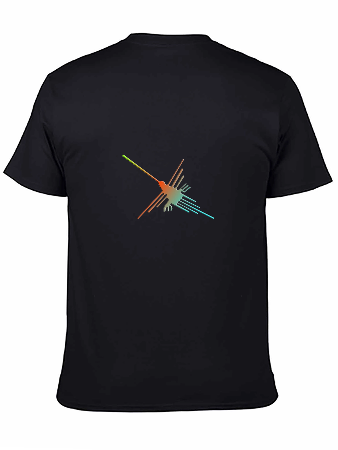 Black Nazca Lines Hummingbird Graphic Tee view 4