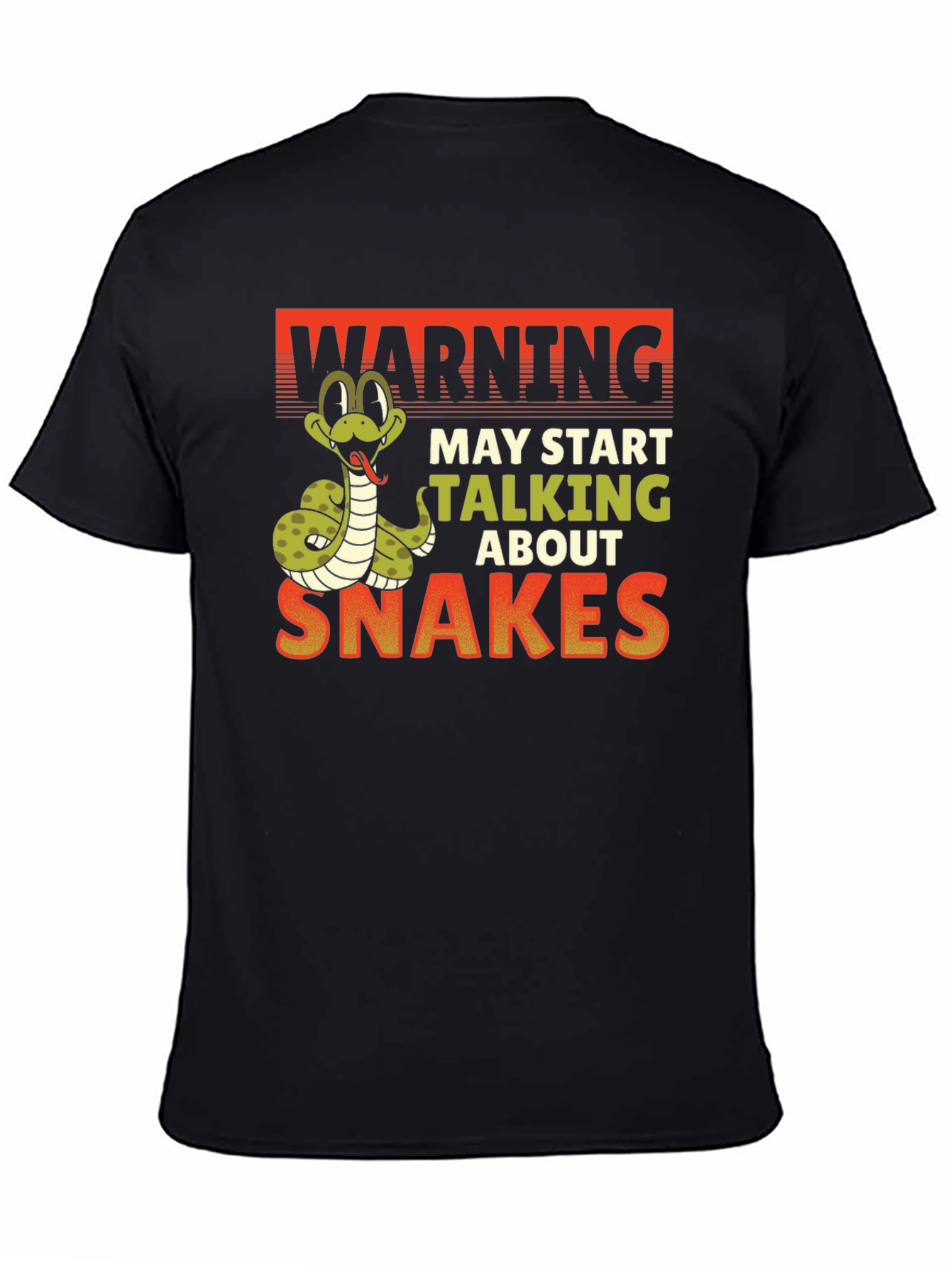 Black Warning May Start Talking About Snakes T-Shirt view 4