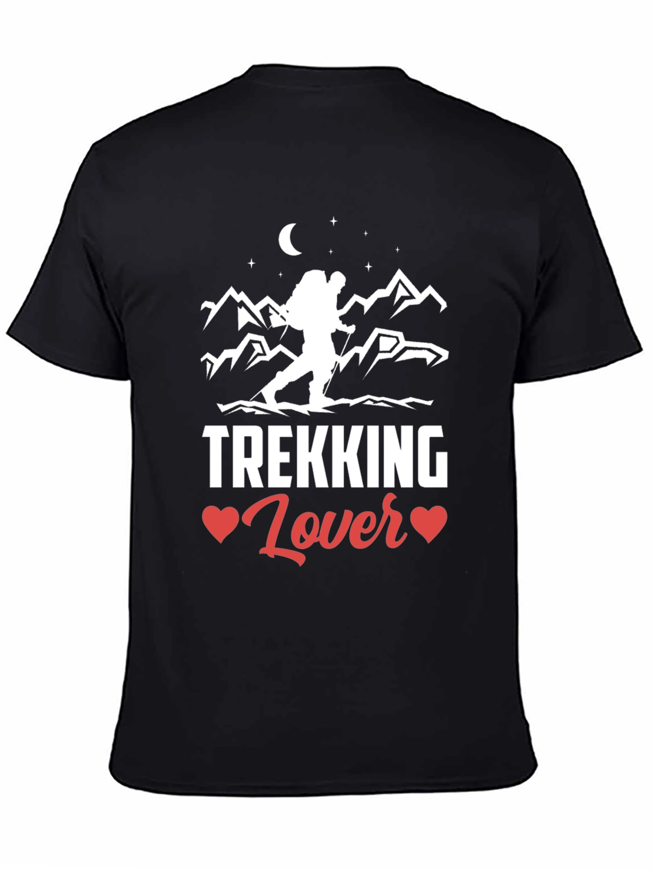 Black Trekking Lover Graphic Tee - Adventure T-Shirt view 4
