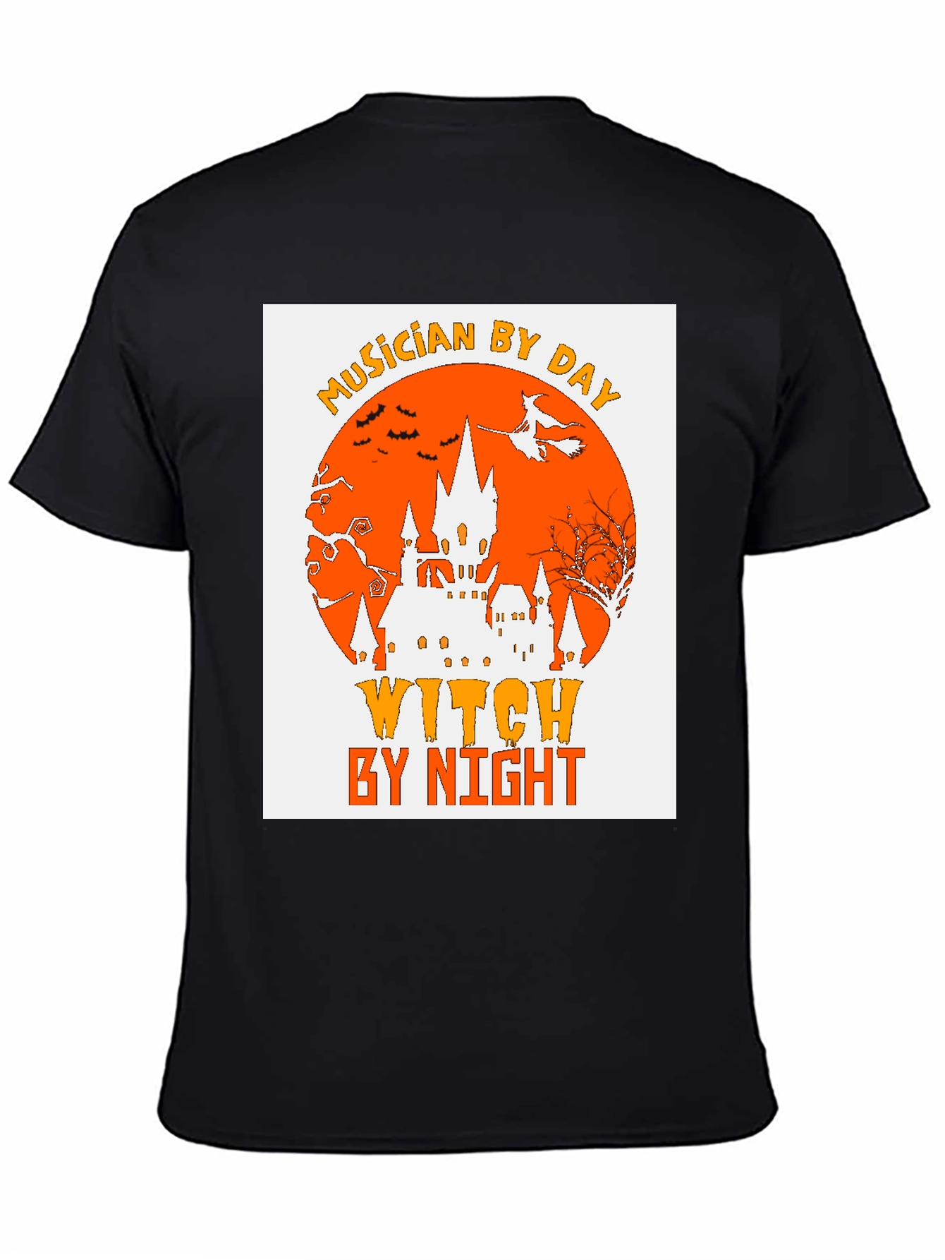 Black Musician by Day, Witch by Night Halloween T-Shirt view 4