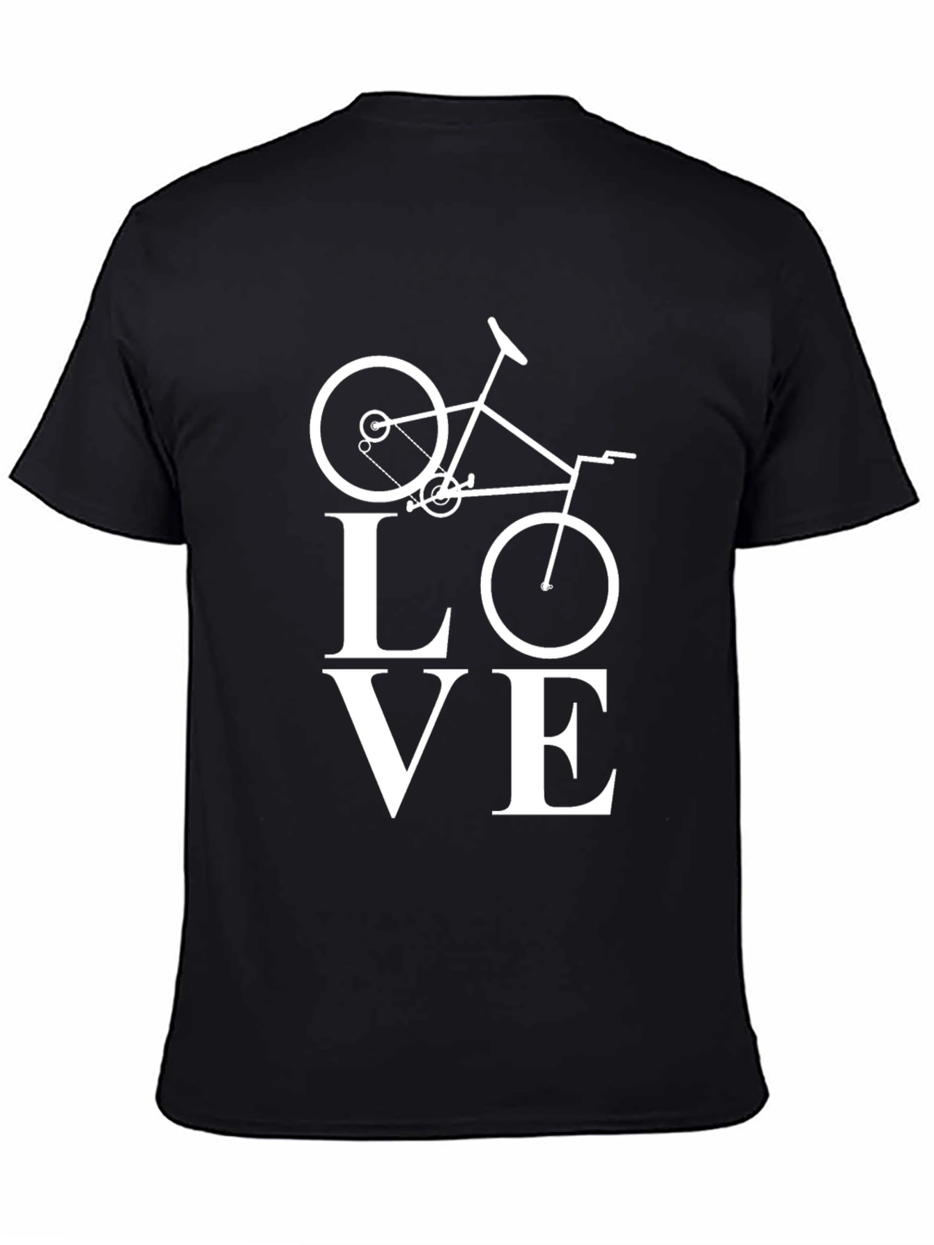 Black Love Cycling T-Shirt - Stylish Bicycle Graphic Tee view 4