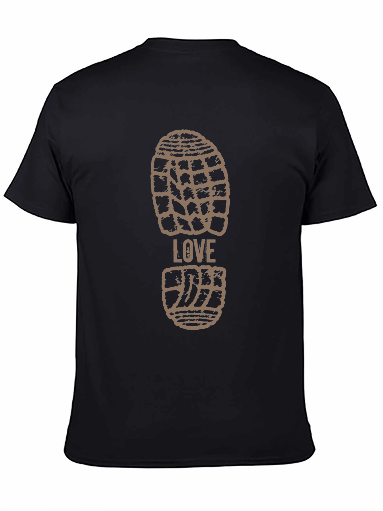 Black Love Footprint T-Shirt - Unique Graphic Tee view 4