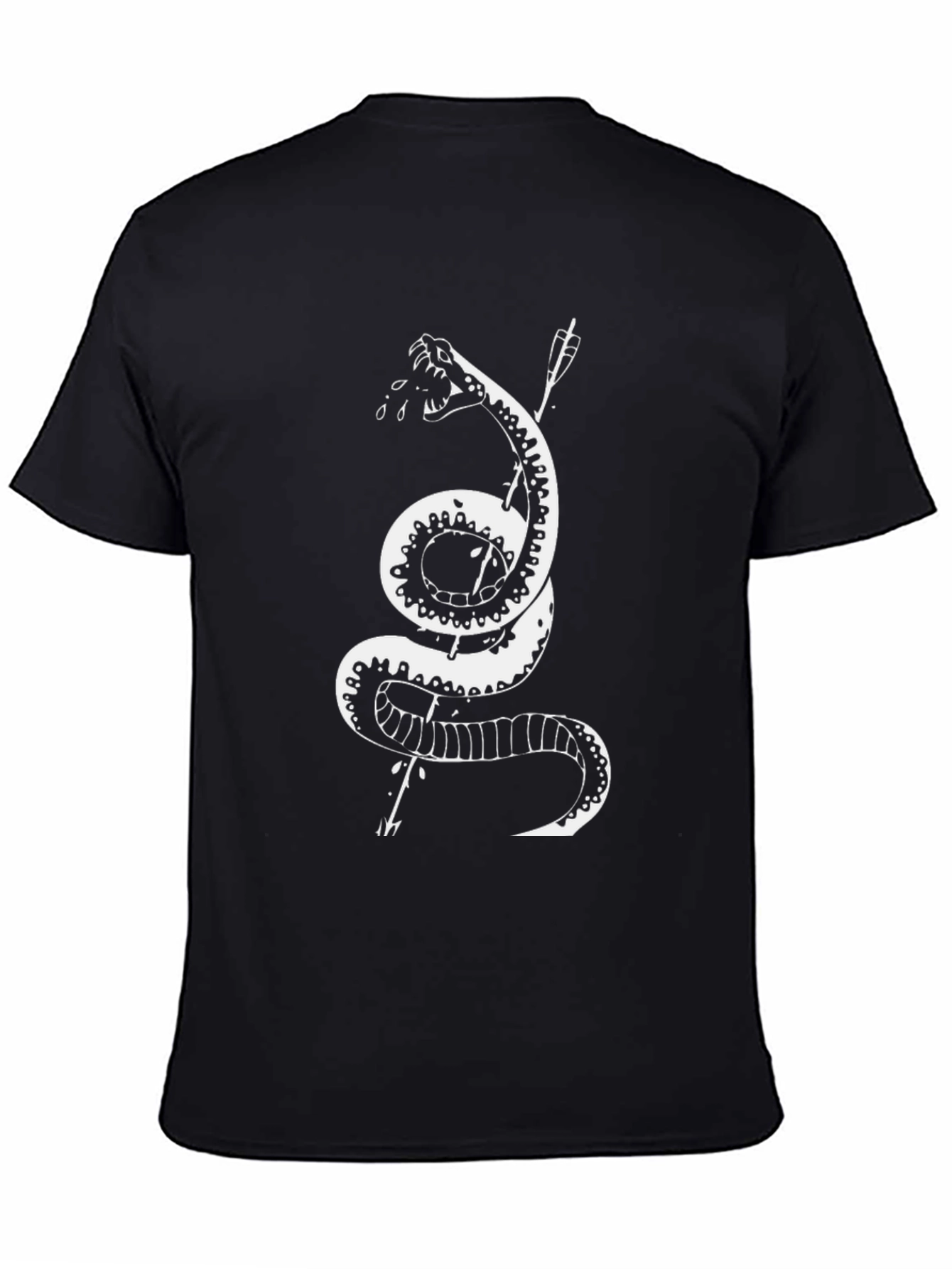 Black Black T-Shirt with Snake and Arrow Graphic view 4