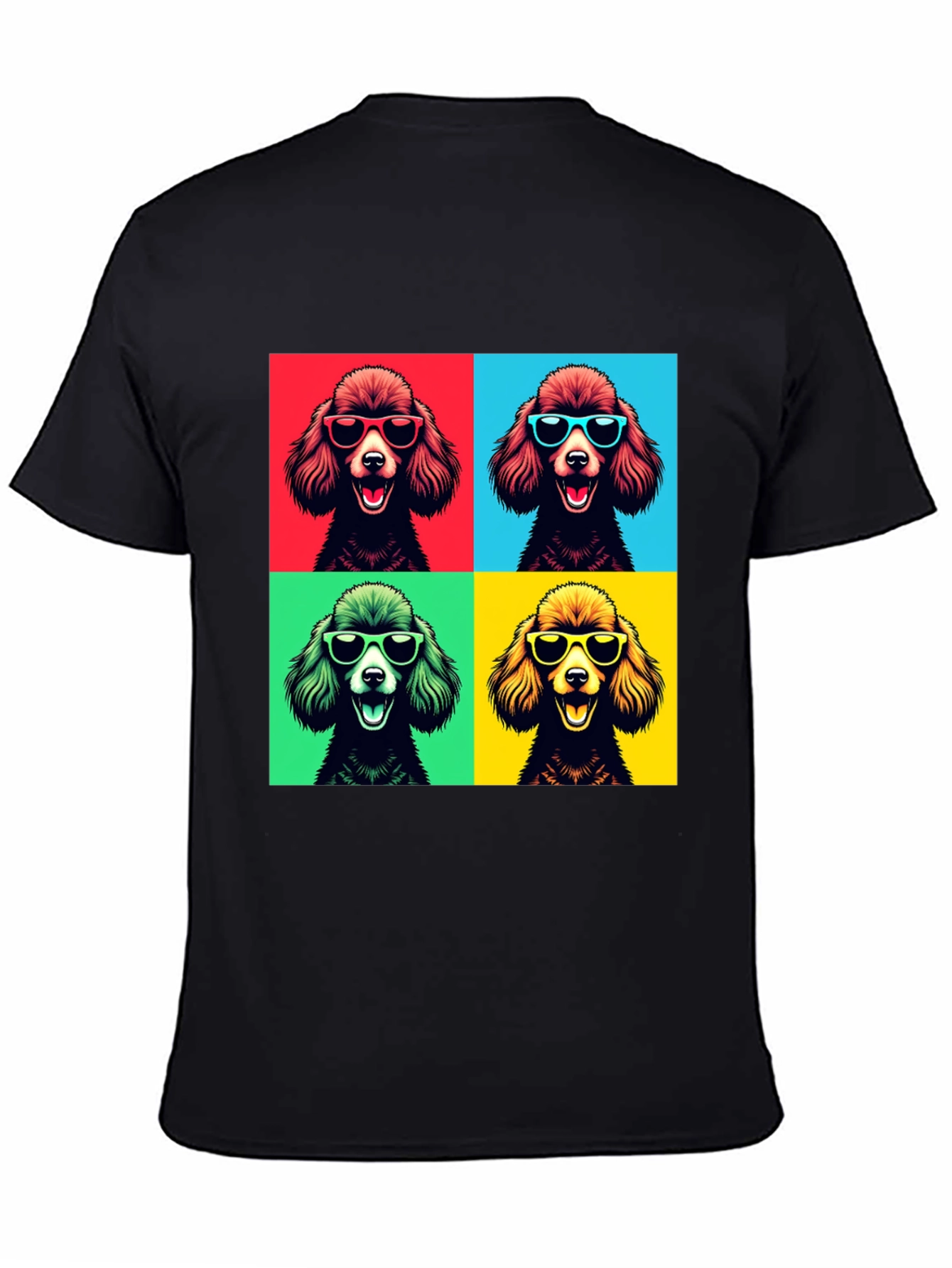 Black Pop Art Poodle T-Shirt - Stylish Dog Tee view 4