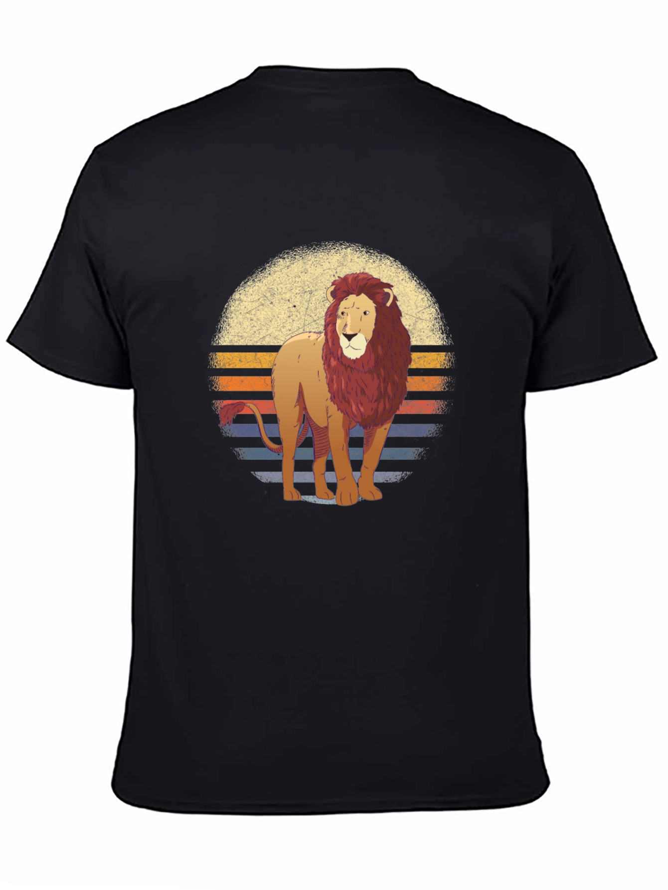 Black Lion Sunset Graphic T-Shirt view 4