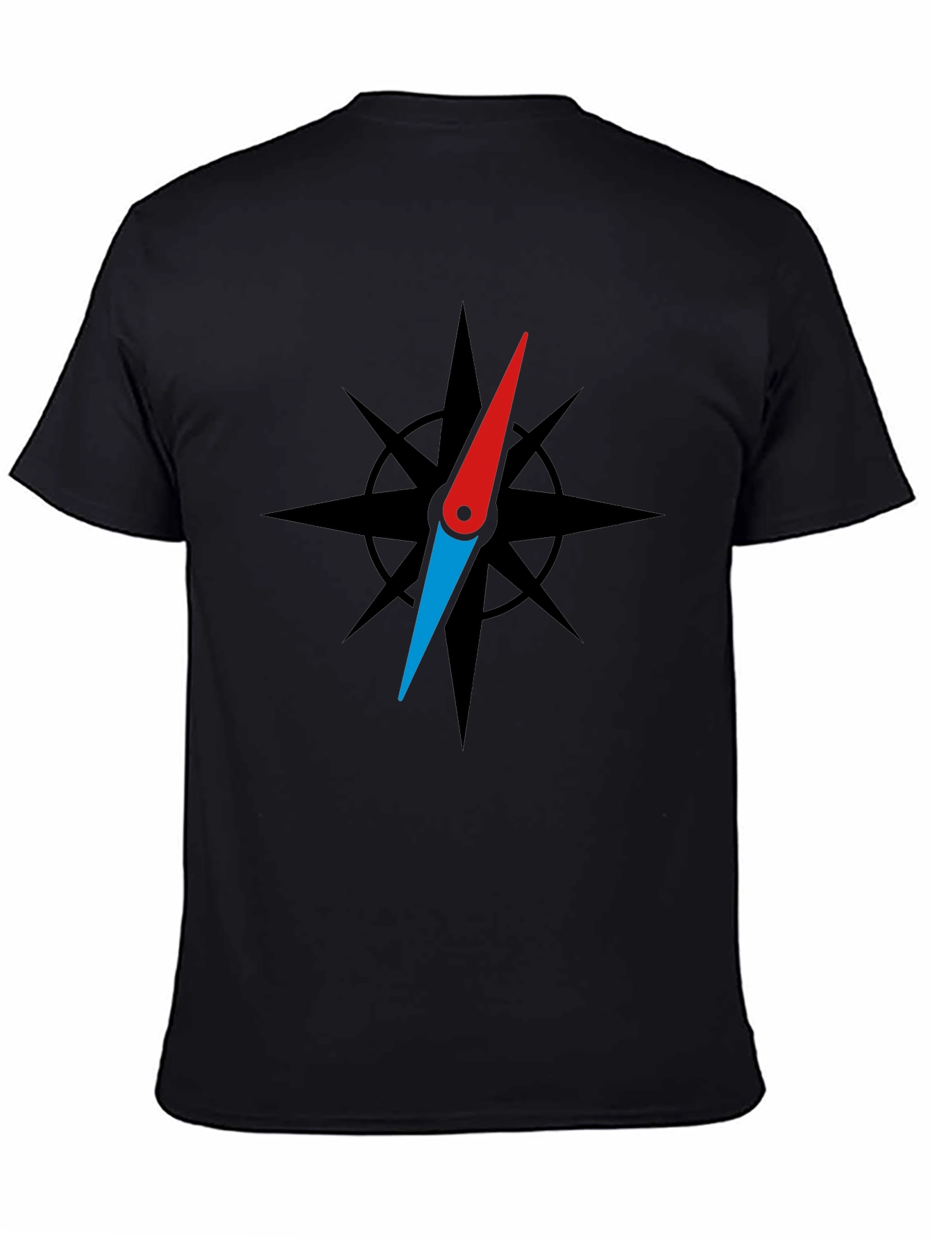 Black Compass Rose Graphic Black T-Shirt view 4