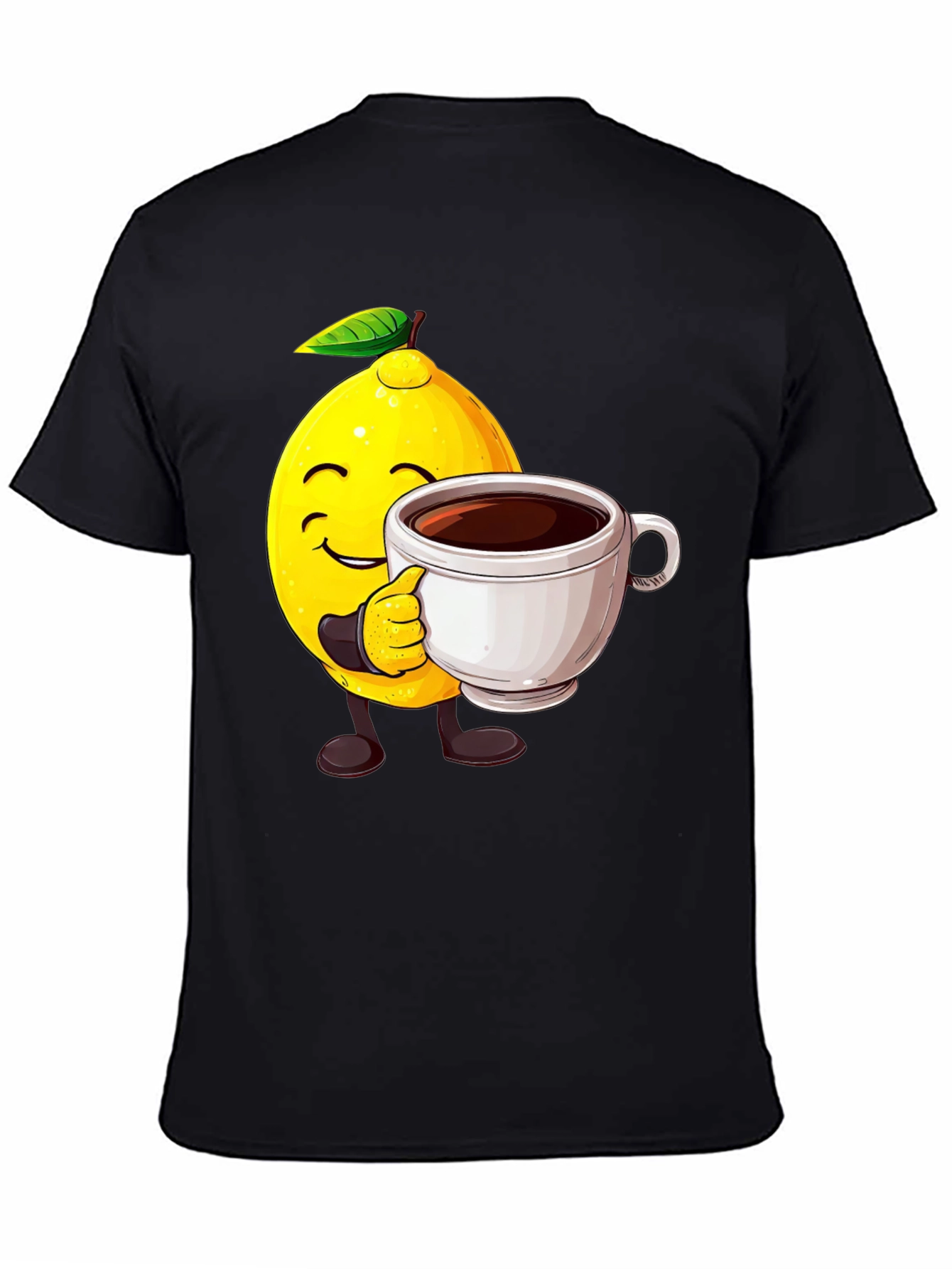 Black Lemon Coffee T-Shirt - Unique Graphic Tee view 4