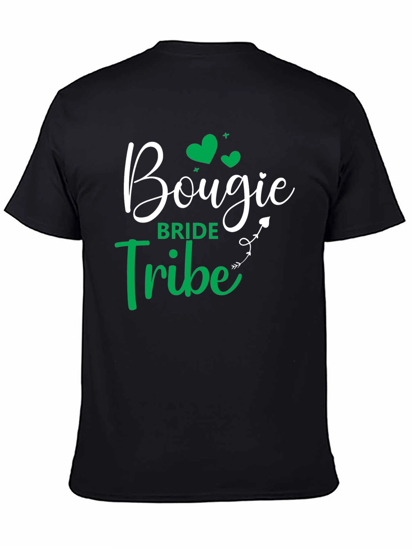 Black Bougie Bride Tribe T-Shirt - Black Crew Neck view 4