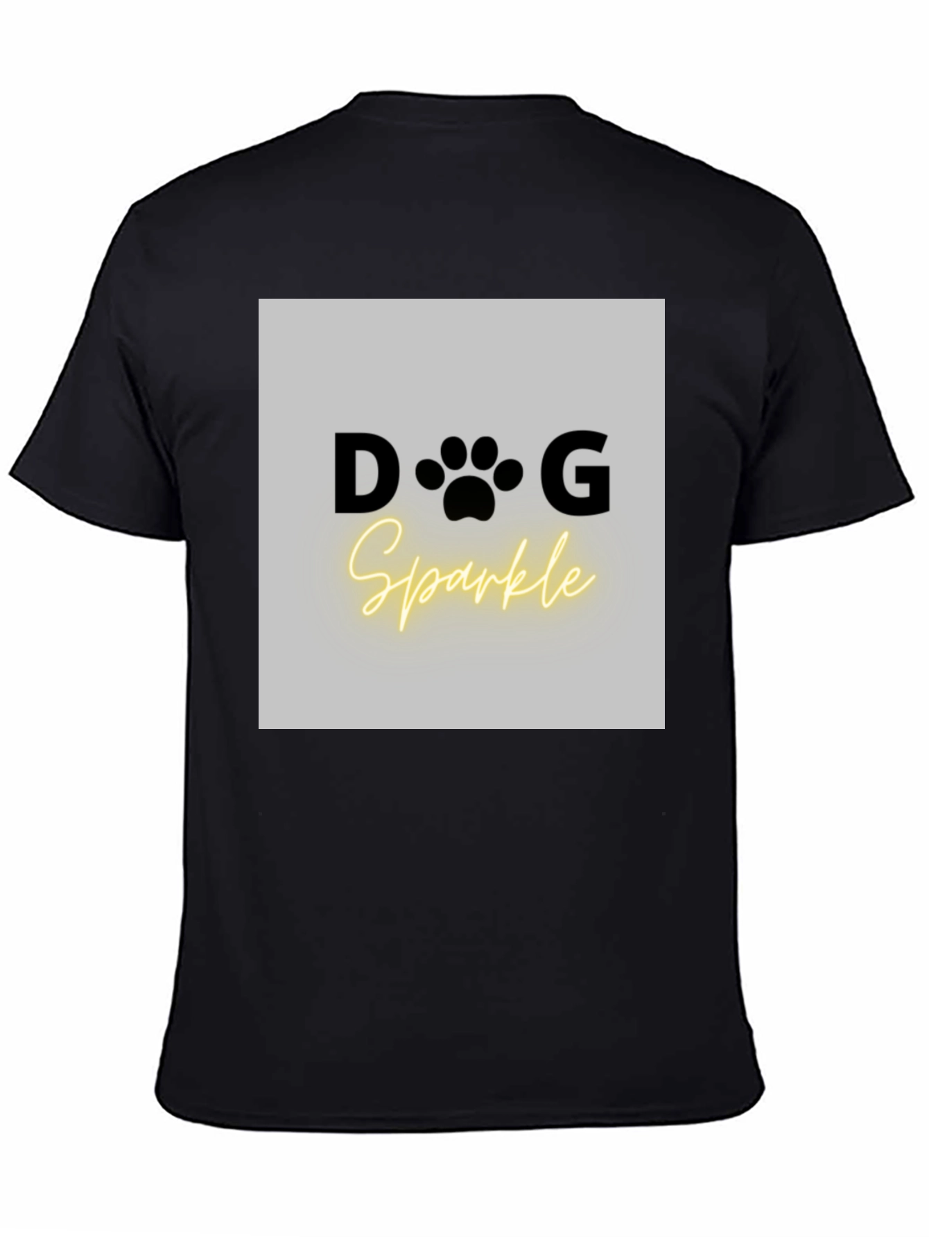 Black Dog Sparkle Graphic Tee - Unisex Black T-Shirt view 4