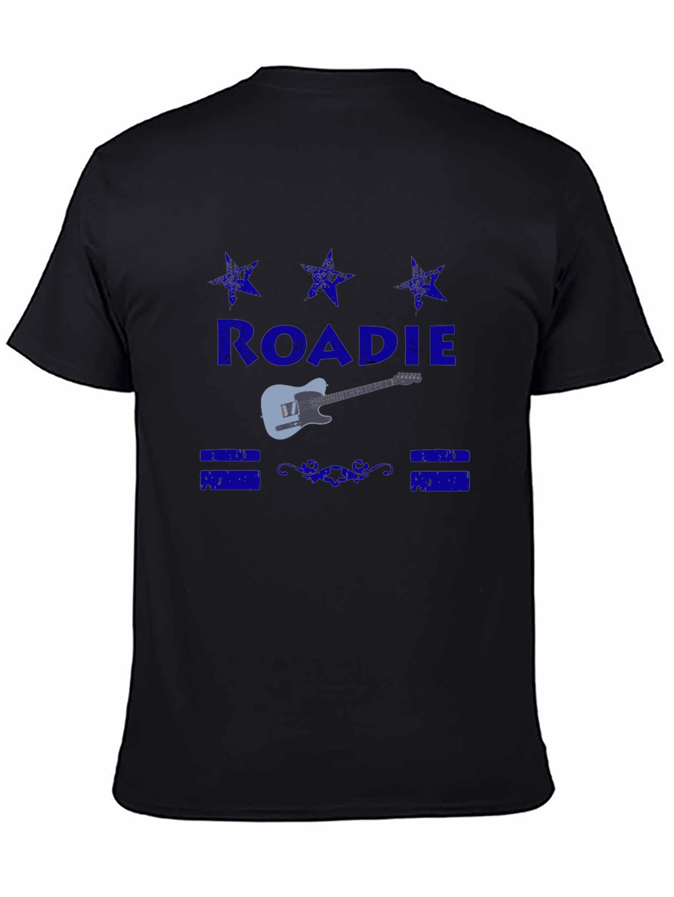 Black Roadie Guitar T-Shirt - Classic Crew Neck Tee view 4