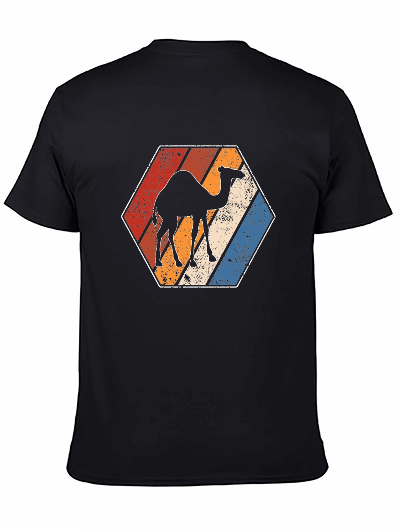 Black Retro Camel T-Shirt - Desert Vibes view 4