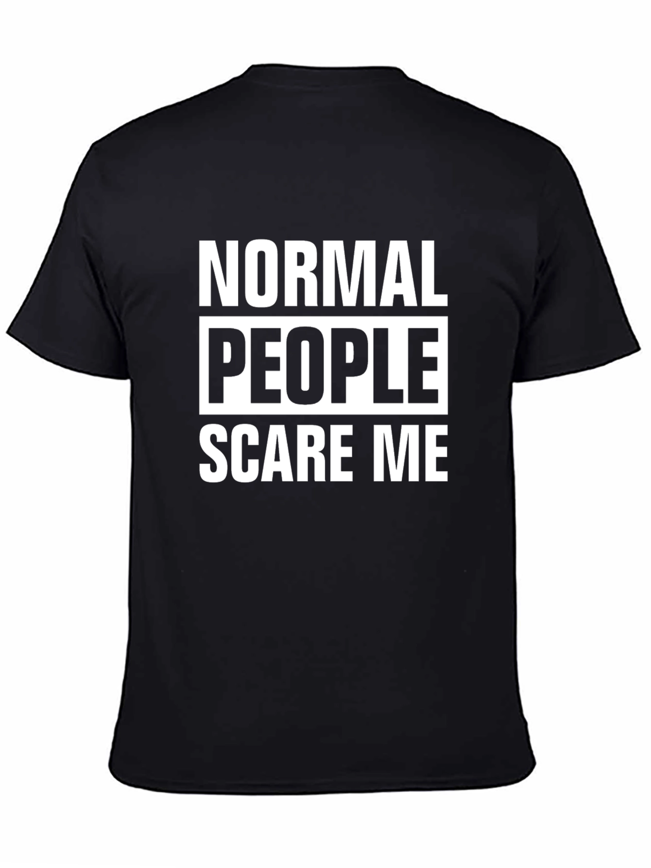 Black Normal People Scare Me Graphic Tee - Black Cotton T-Shirt view 4