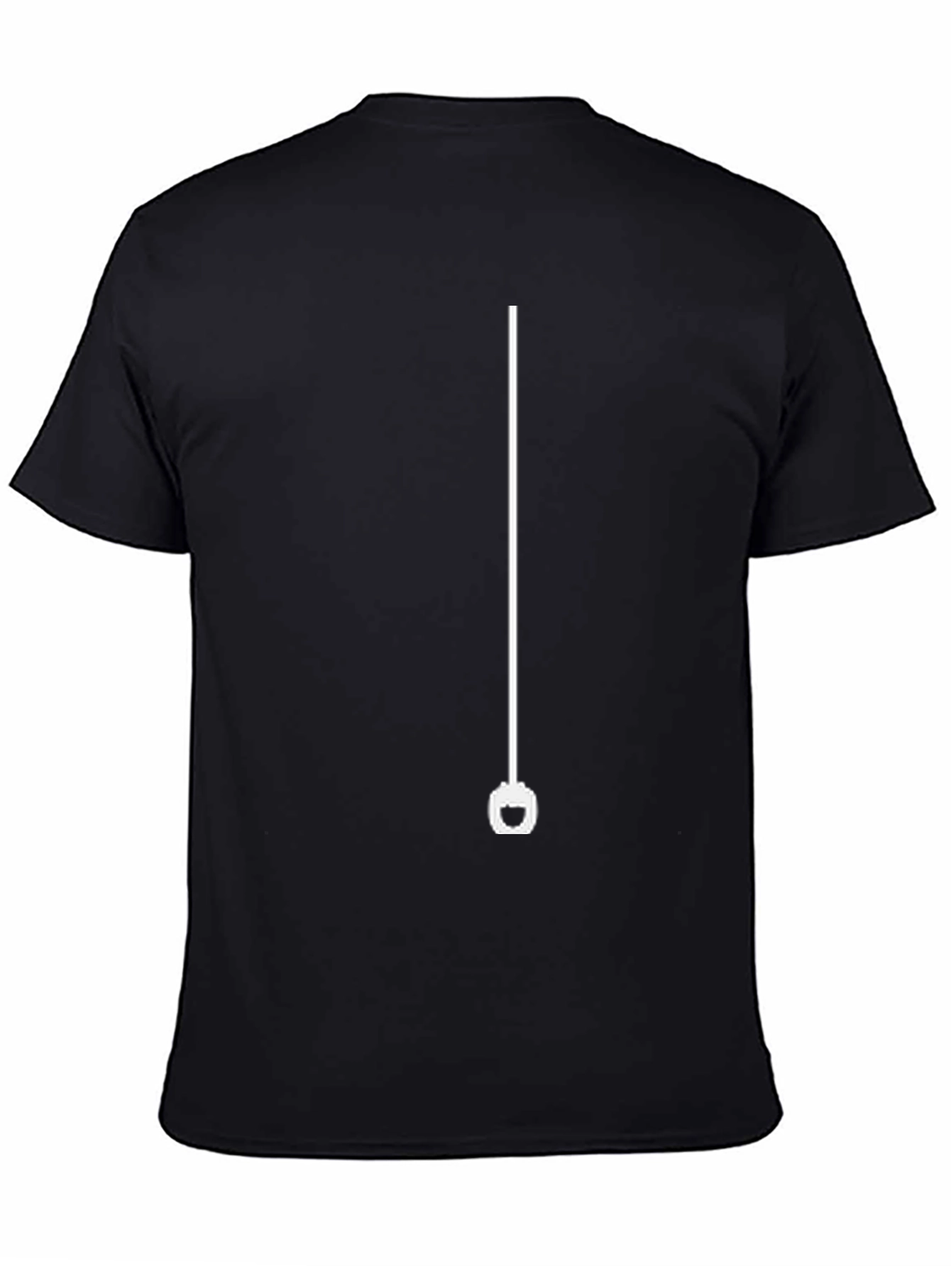 Black Minimalist Black T-Shirt: White Hangman Design view 4