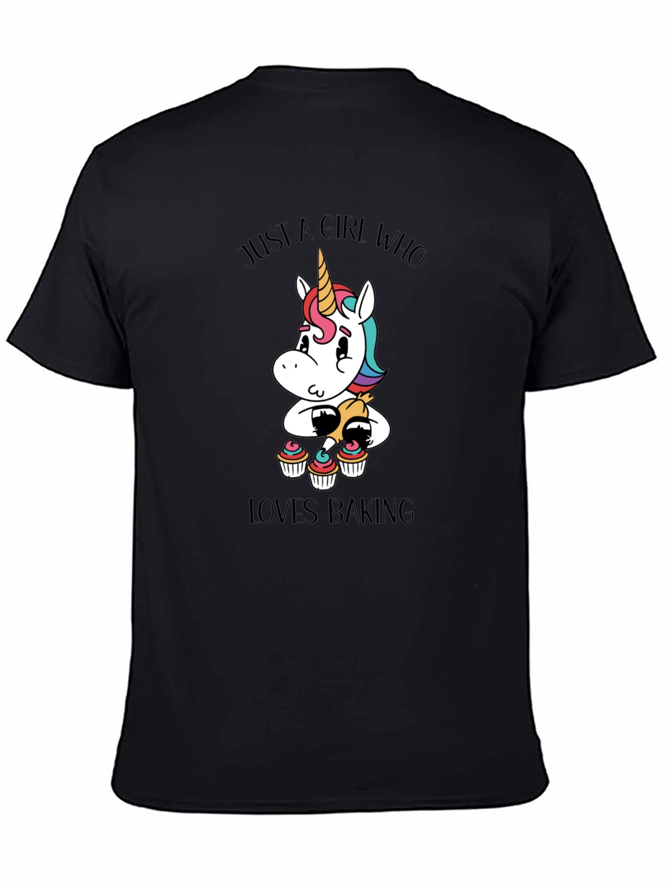 Black Girl Who Loves Baking Unicorn T-Shirt view 4