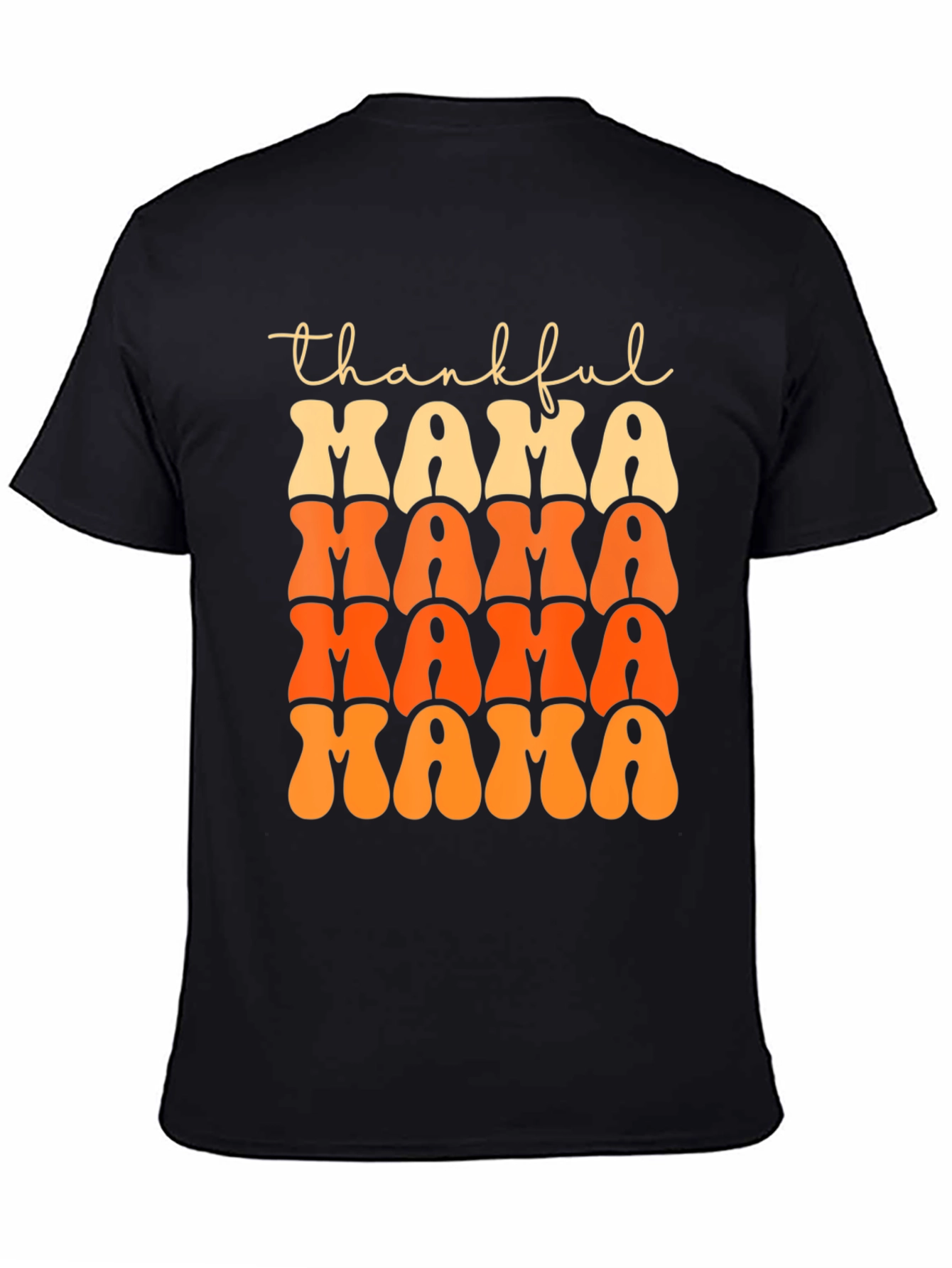 Black Thankful Mama T-Shirt - Fall Festive Tee view 4