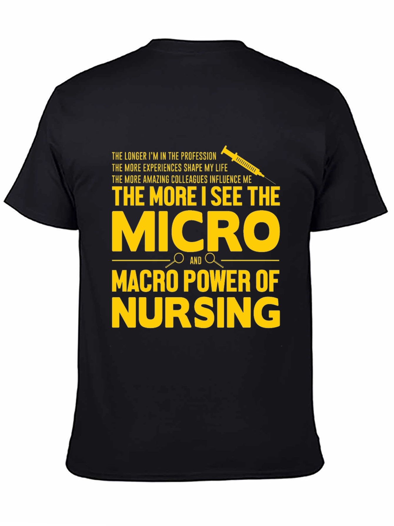 Black Nursing Power T-Shirt - Micro & Macro Appreciation view 4