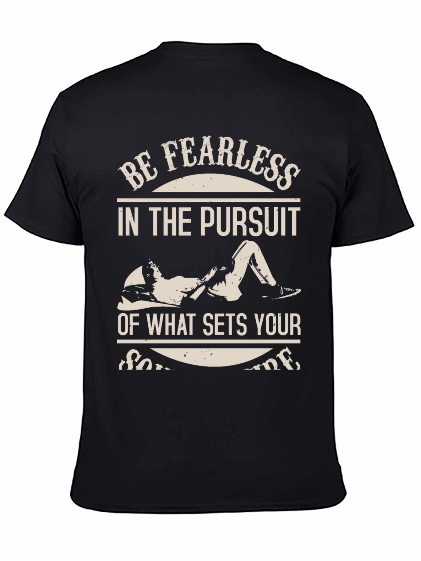 Black Fearless Pursuit Graphic T-Shirt - Black view 4