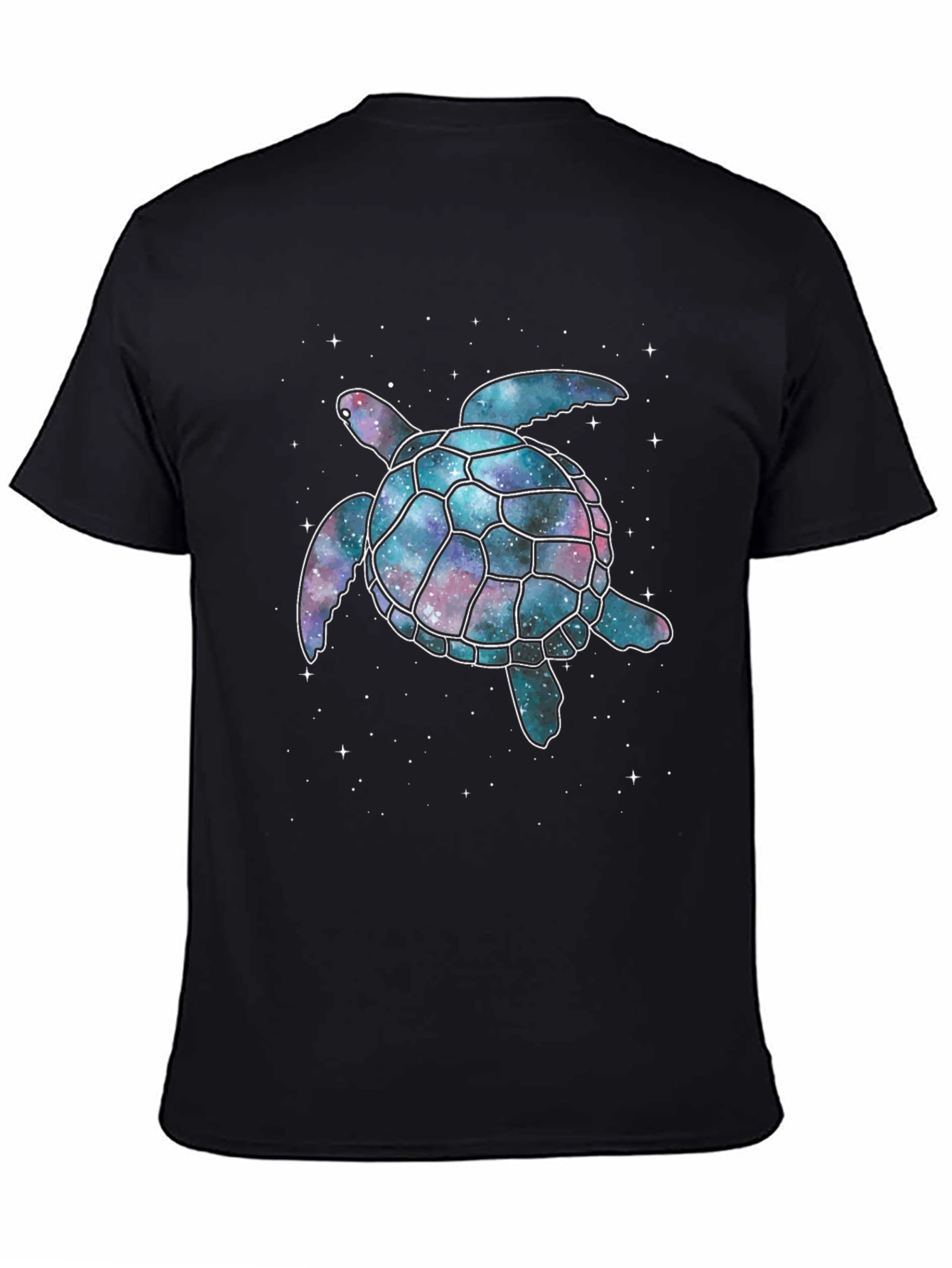 Black Cosmic Turtle Graphic T-Shirt - Black view 4