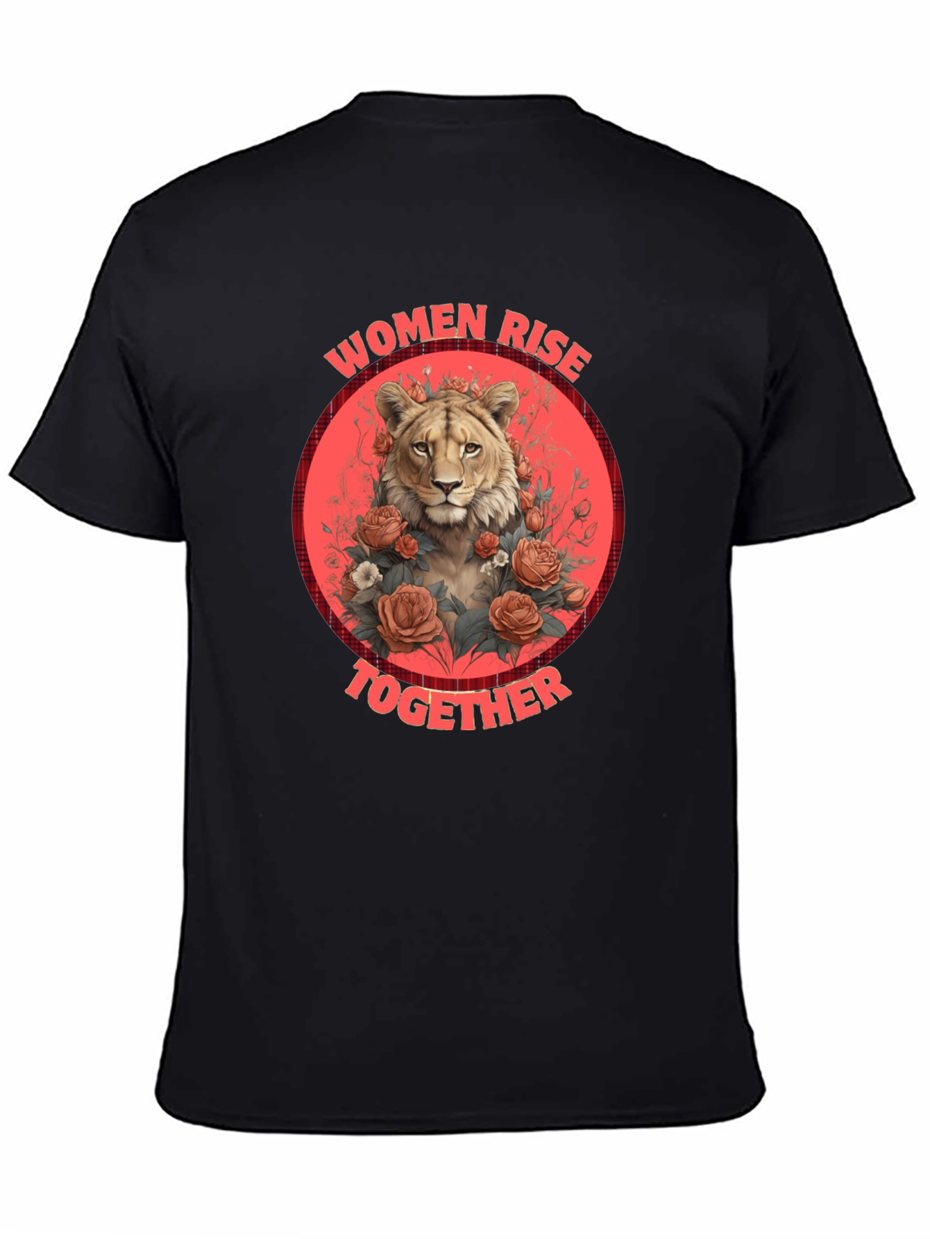 Black Women Rise Together Lion T-Shirt view 4