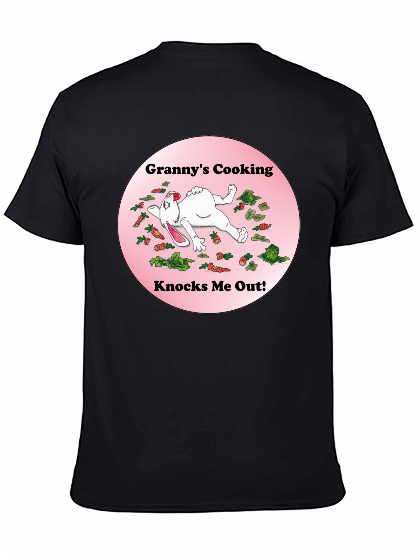 Black Granny's Cooking T-Shirt Funny Rabbit view 4