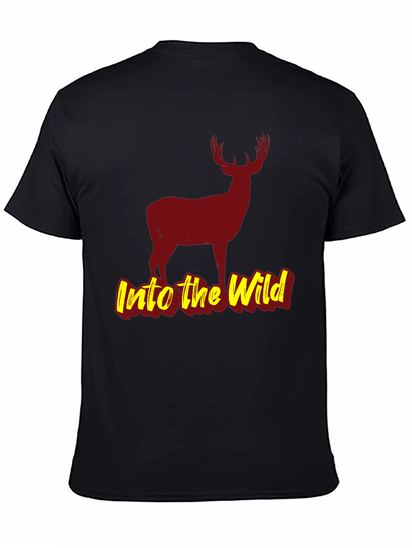 Black Into the Wild Black Deer Graphic T-Shirt view 4