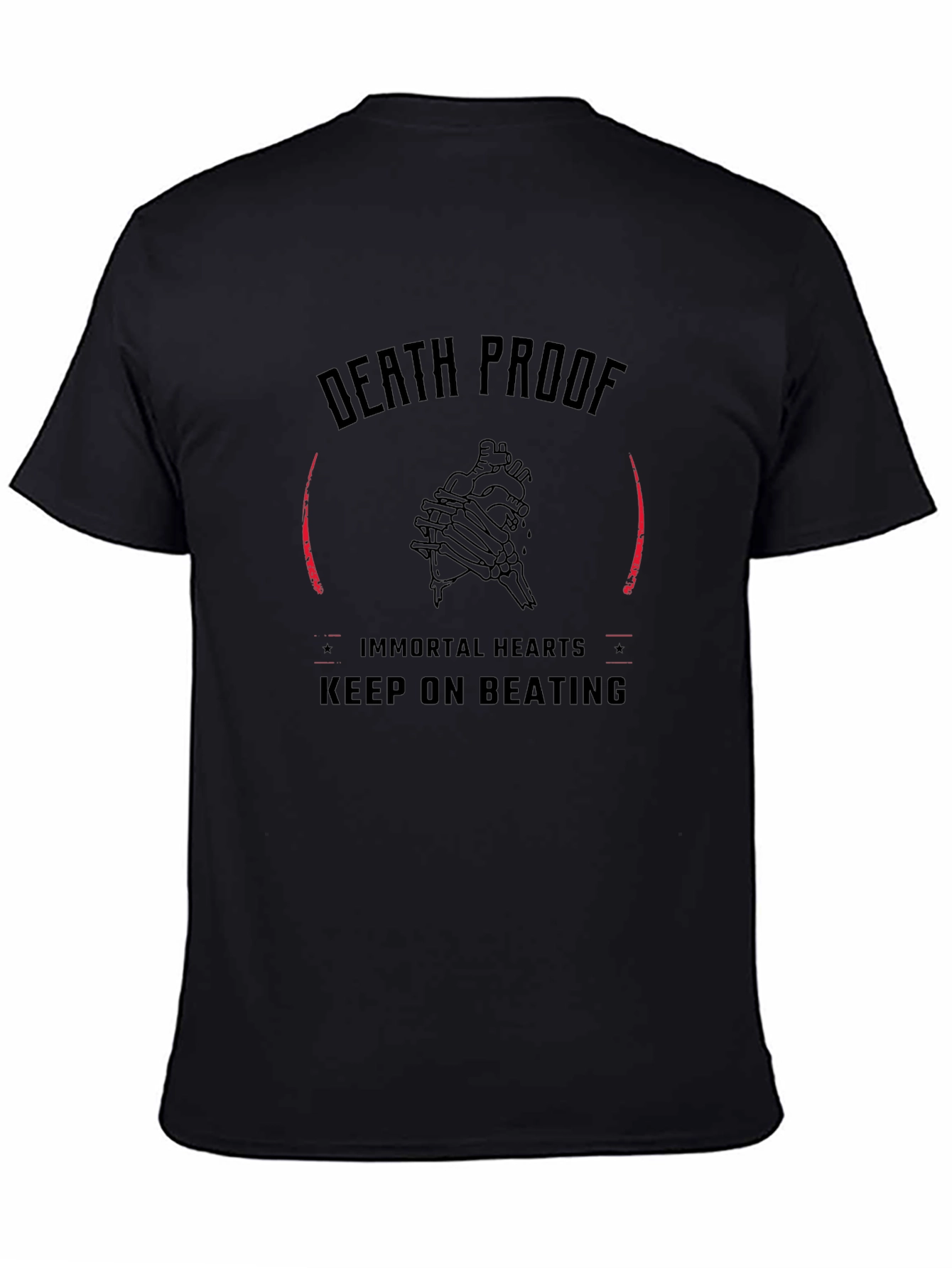 Black Death Proof Immortal Hearts Graphic T-Shirt view 4