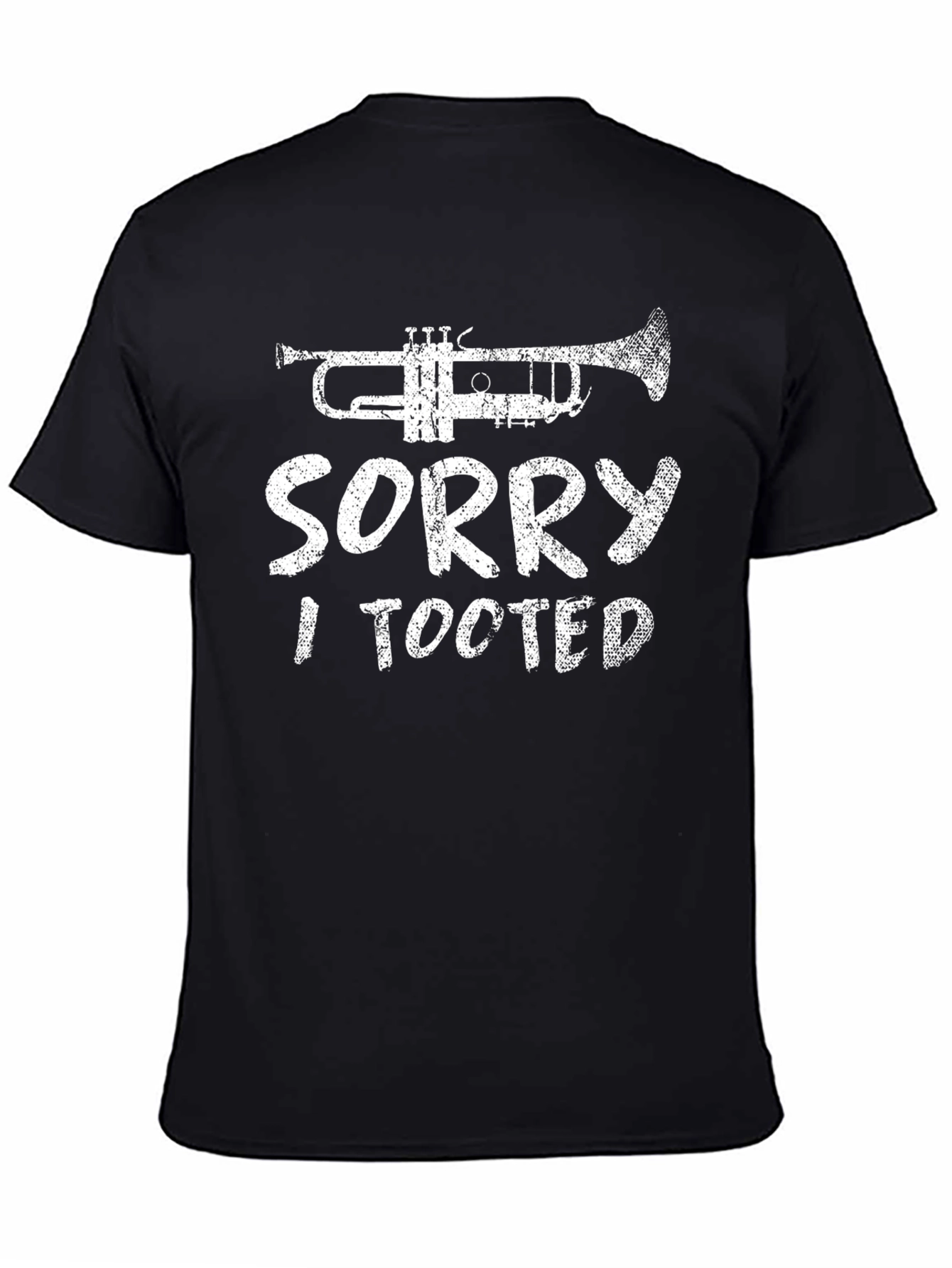 Black Sorry I Tooted Trumpet Graphic Tee view 4