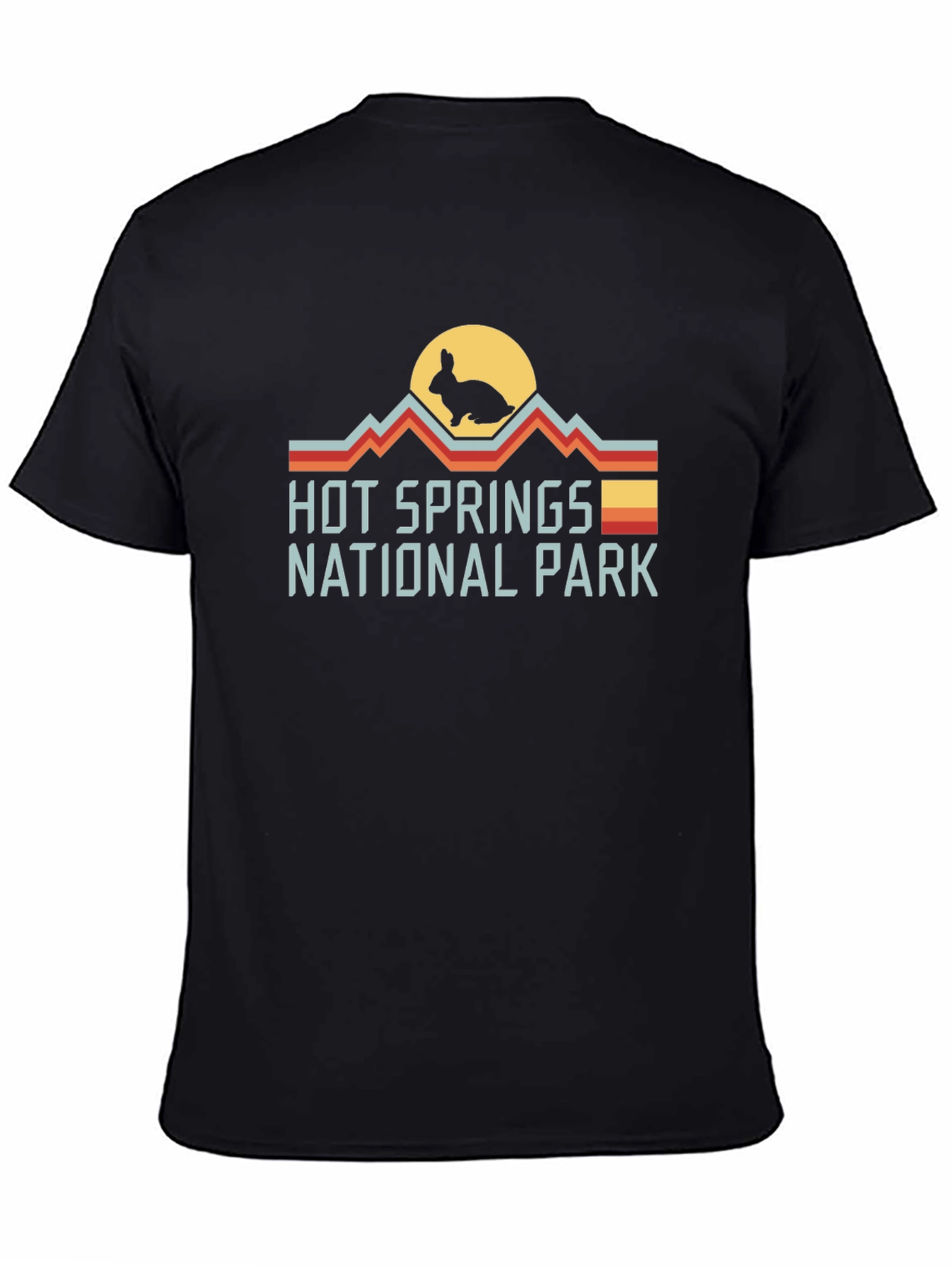 Black Hot Springs National Park Rabbit Graphic Tee view 4
