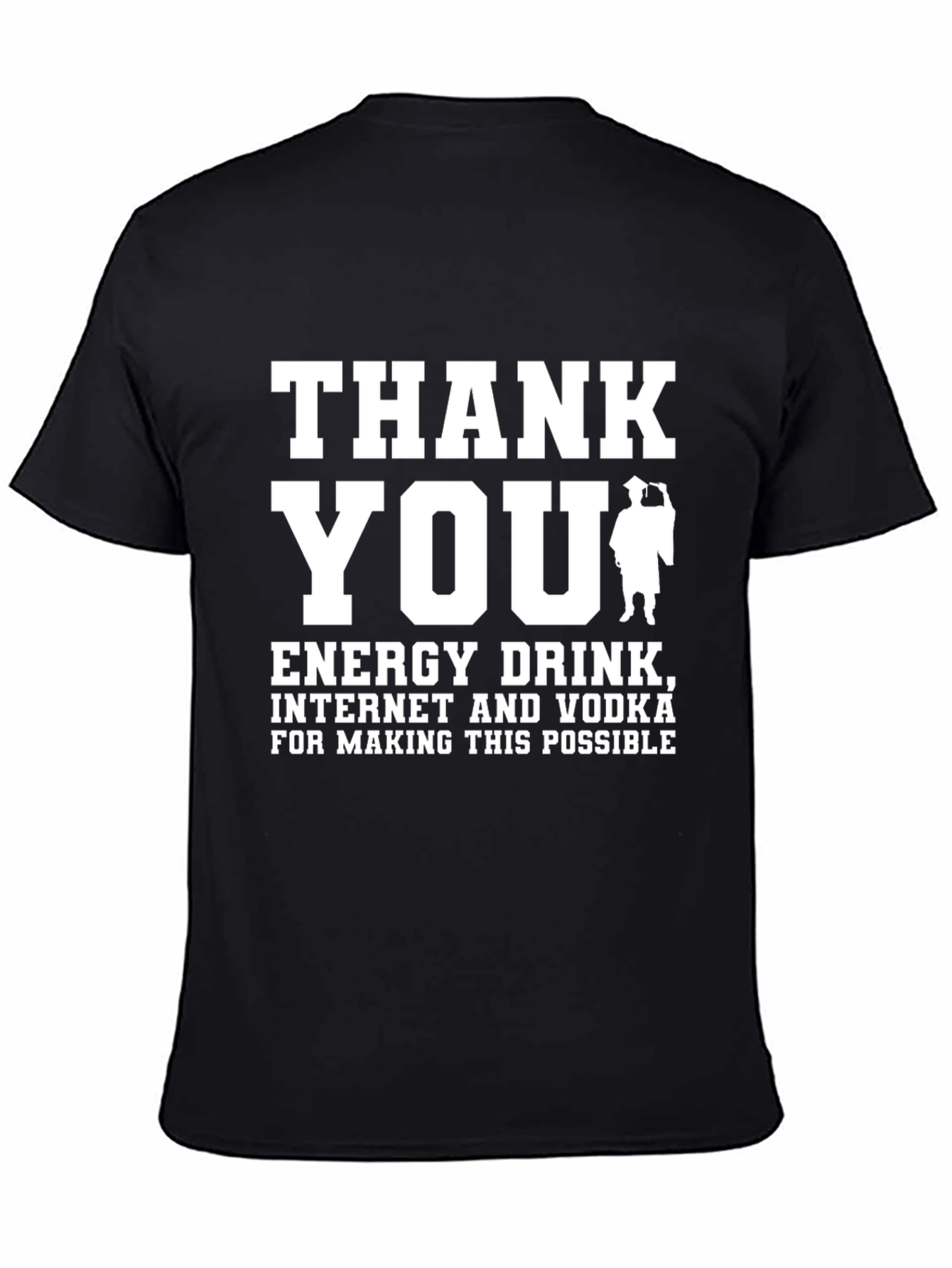 Black Thank You Energy Drink T-Shirt view 4