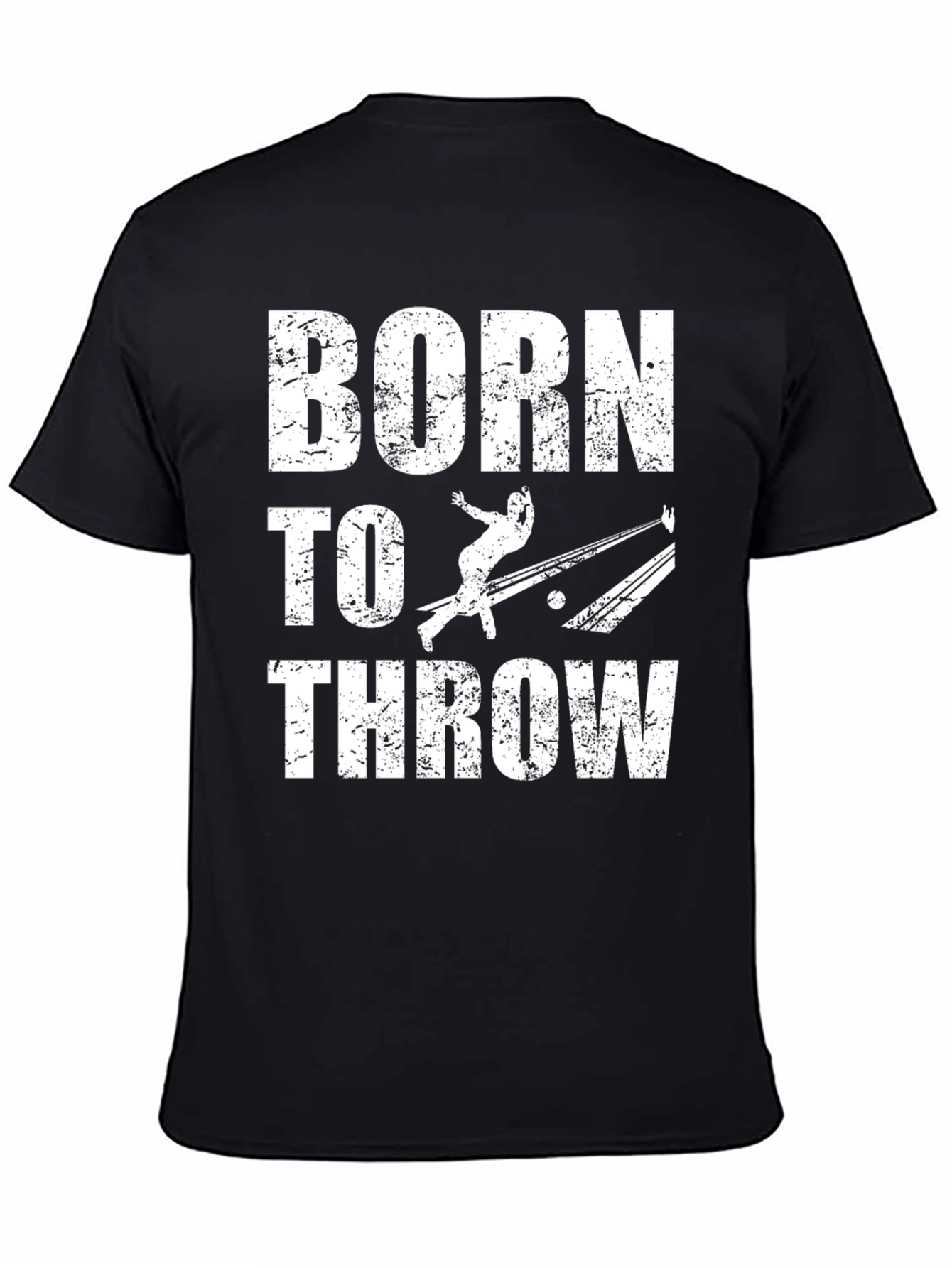 Black Born to Throw Graphic Tee Bowling T-Shirt view 4
