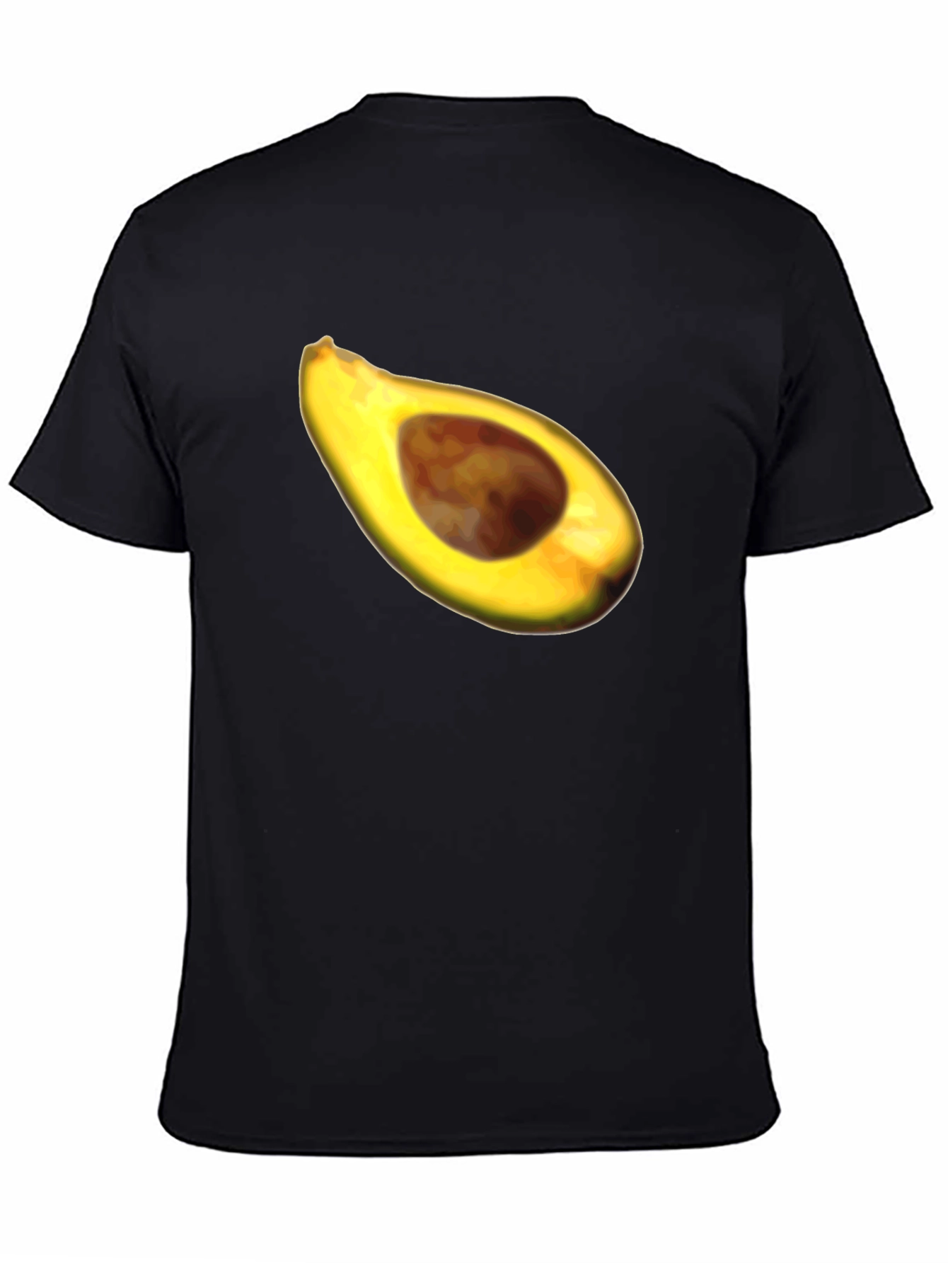 Black Avocado Slice Graphic Tee - Casual Black T-Shirt view 4