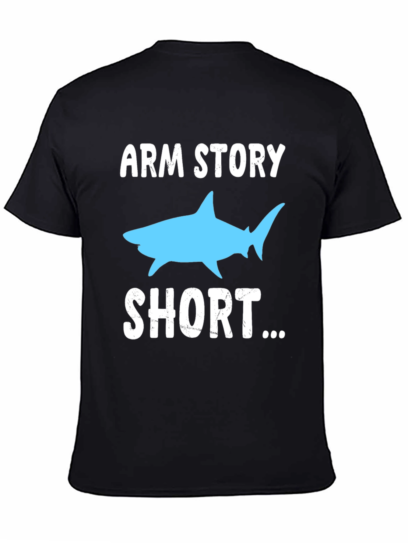 Black Arm Story Short Shark Graphic T-Shirt view 4