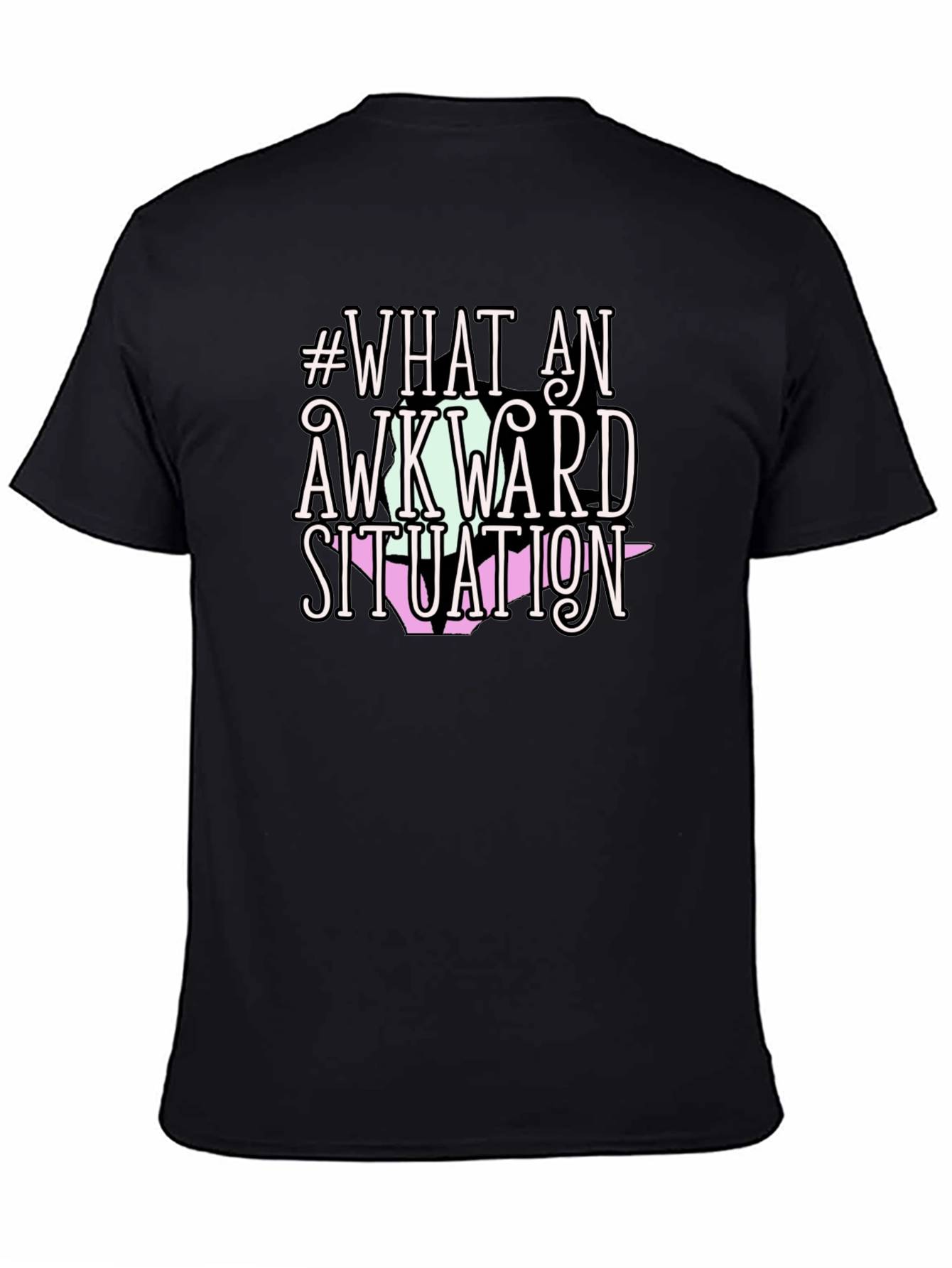 Black Awkward Situation Tee - Funny Graphic T-Shirt view 4
