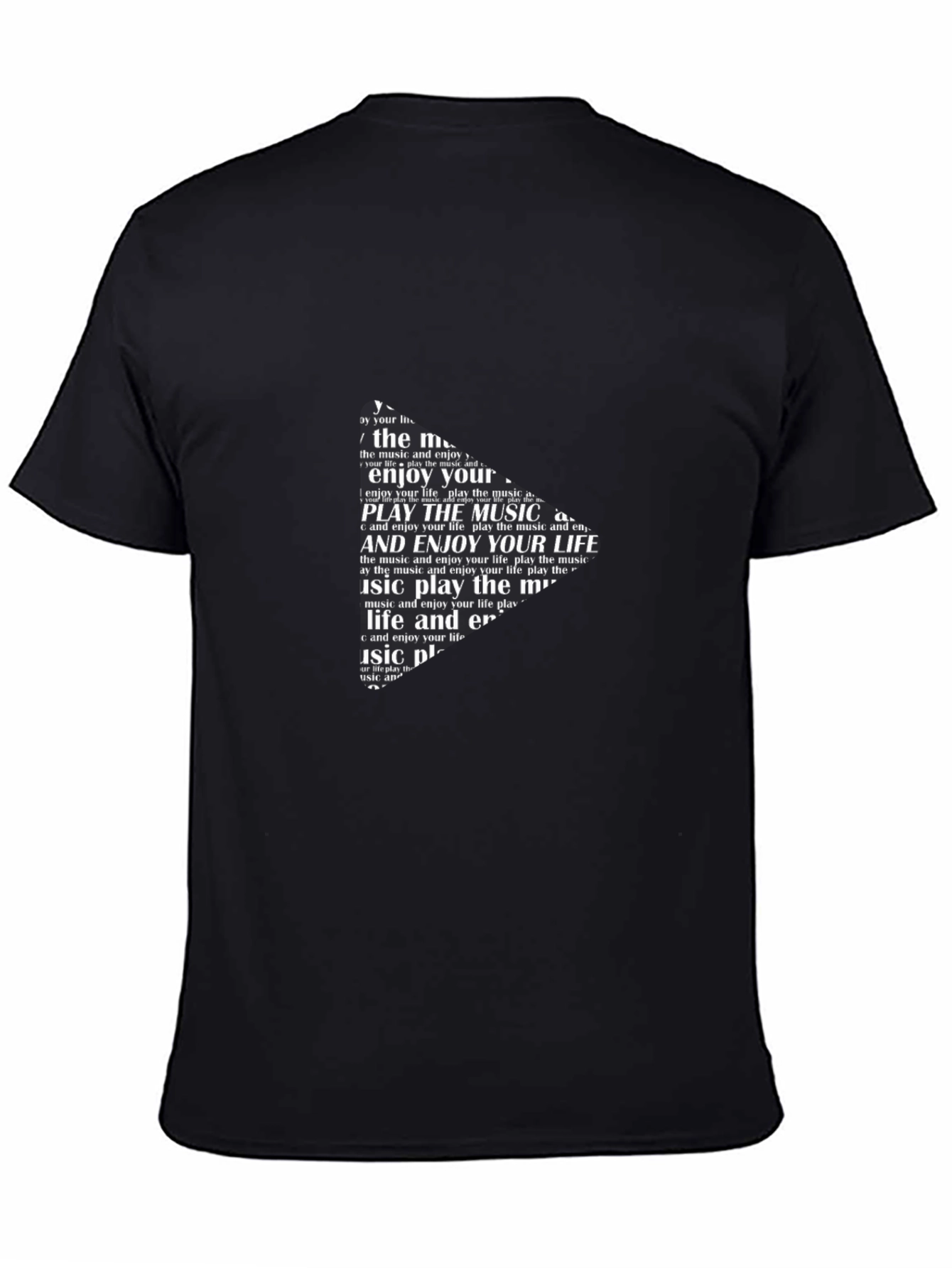 Black Play the Music Graphic Print T-Shirt view 4
