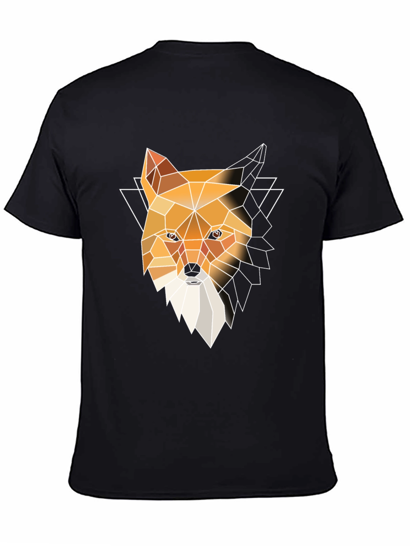 Black Geometric Fox Graphic T-Shirt - Modern Men's Tee view 4