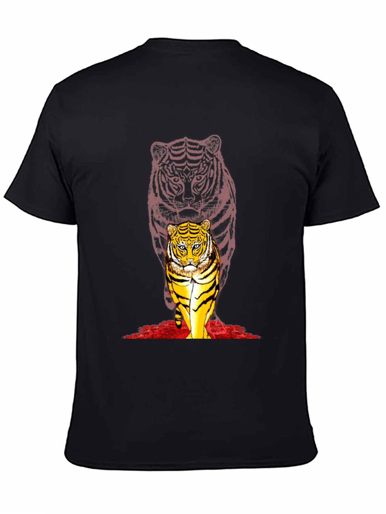 Black Tiger Graphic Black T-Shirt - Bold Animal Print view 4