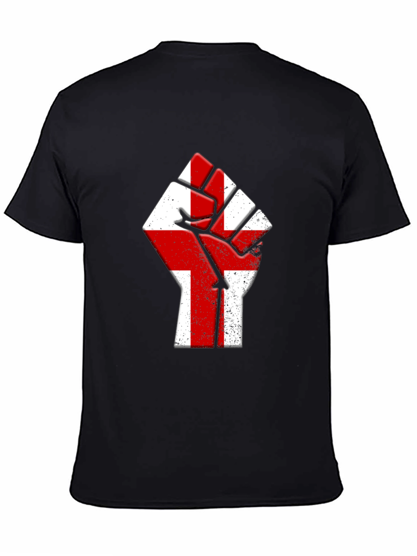 Black England Flag Fist T-Shirt - Show Your Pride! view 4