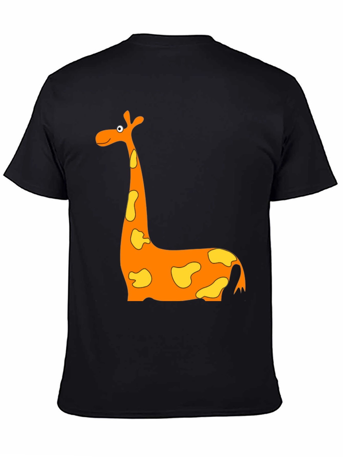 Black Cartoon Giraffe Graphic T-Shirt - Black view 4