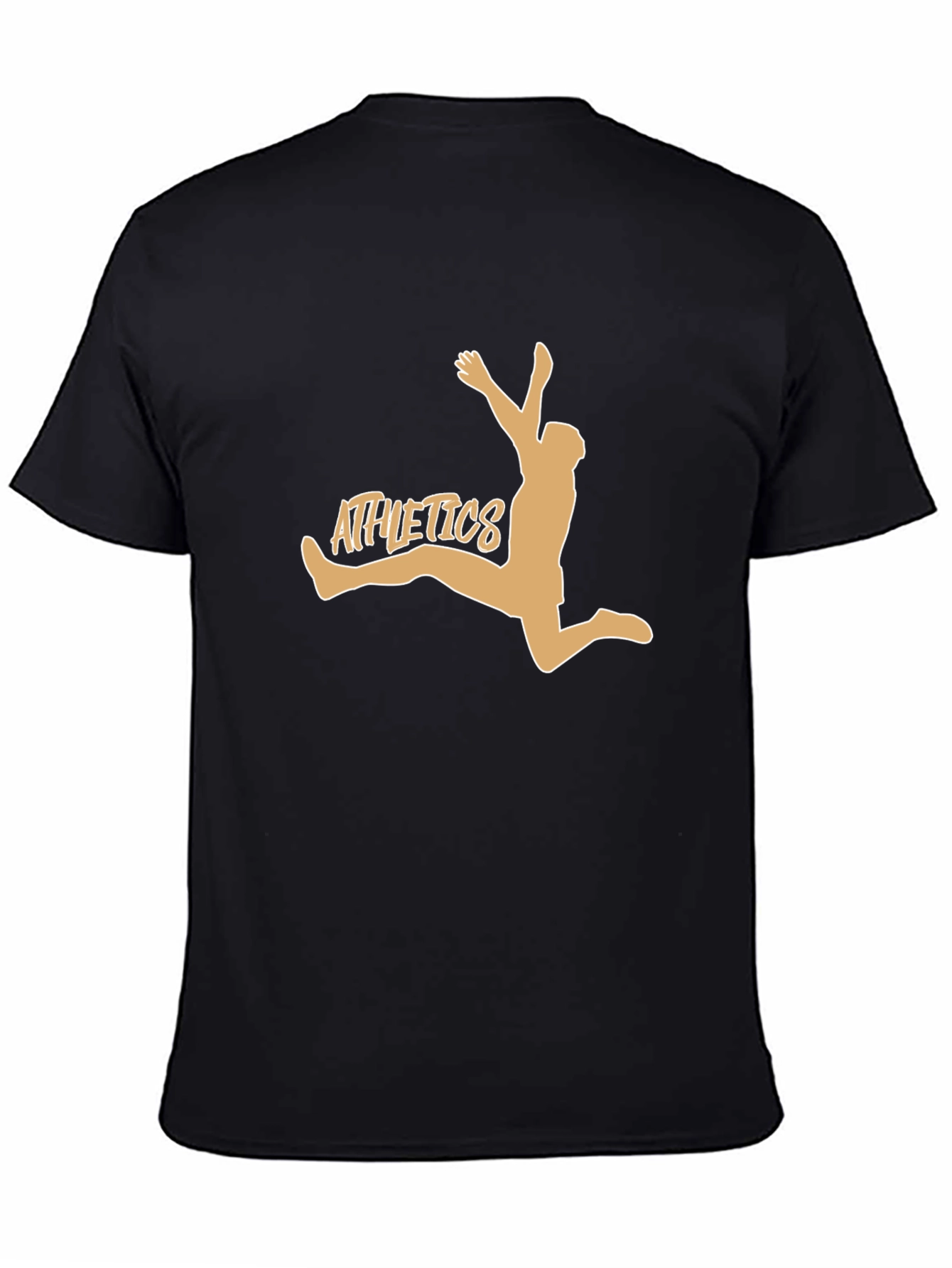 Black Athletics Graphic Tee - Black Cotton Blend T-Shirt view 4