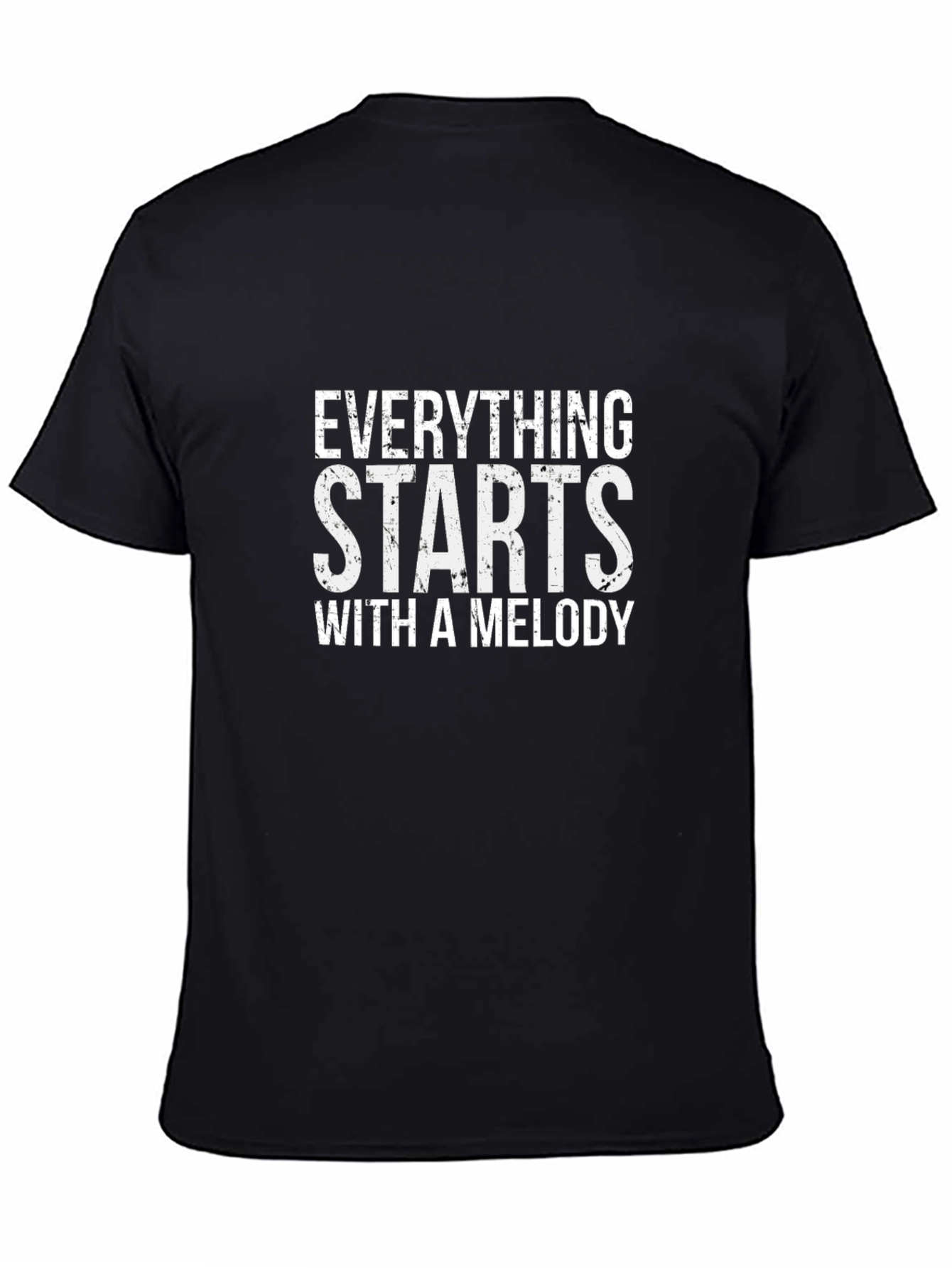 Black Everything Starts With A Melody Graphic Tee view 4