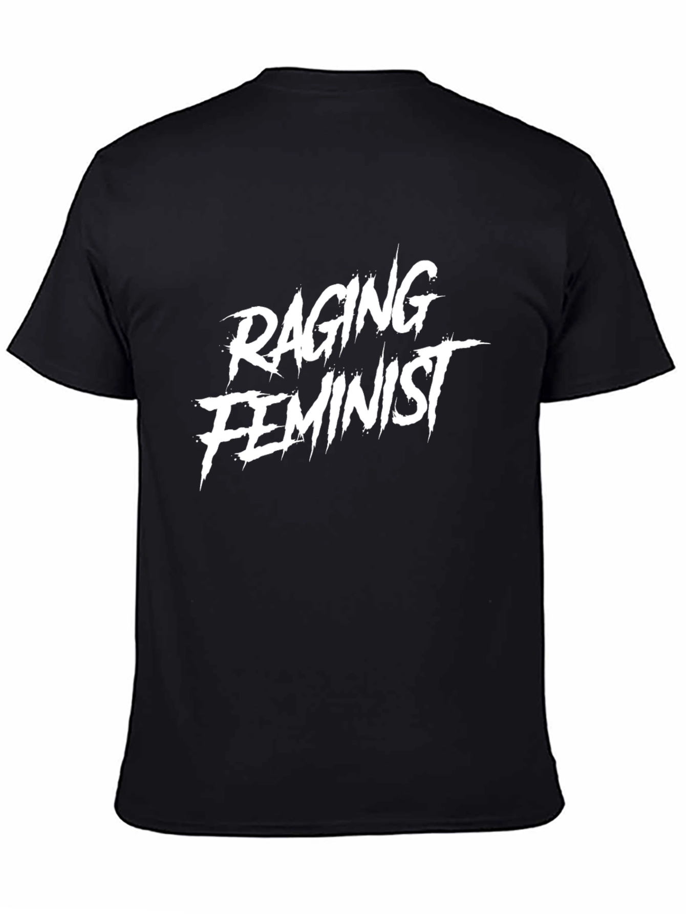 Black Raging Feminist Graphic Tee - Bold Statement Shirt view 4