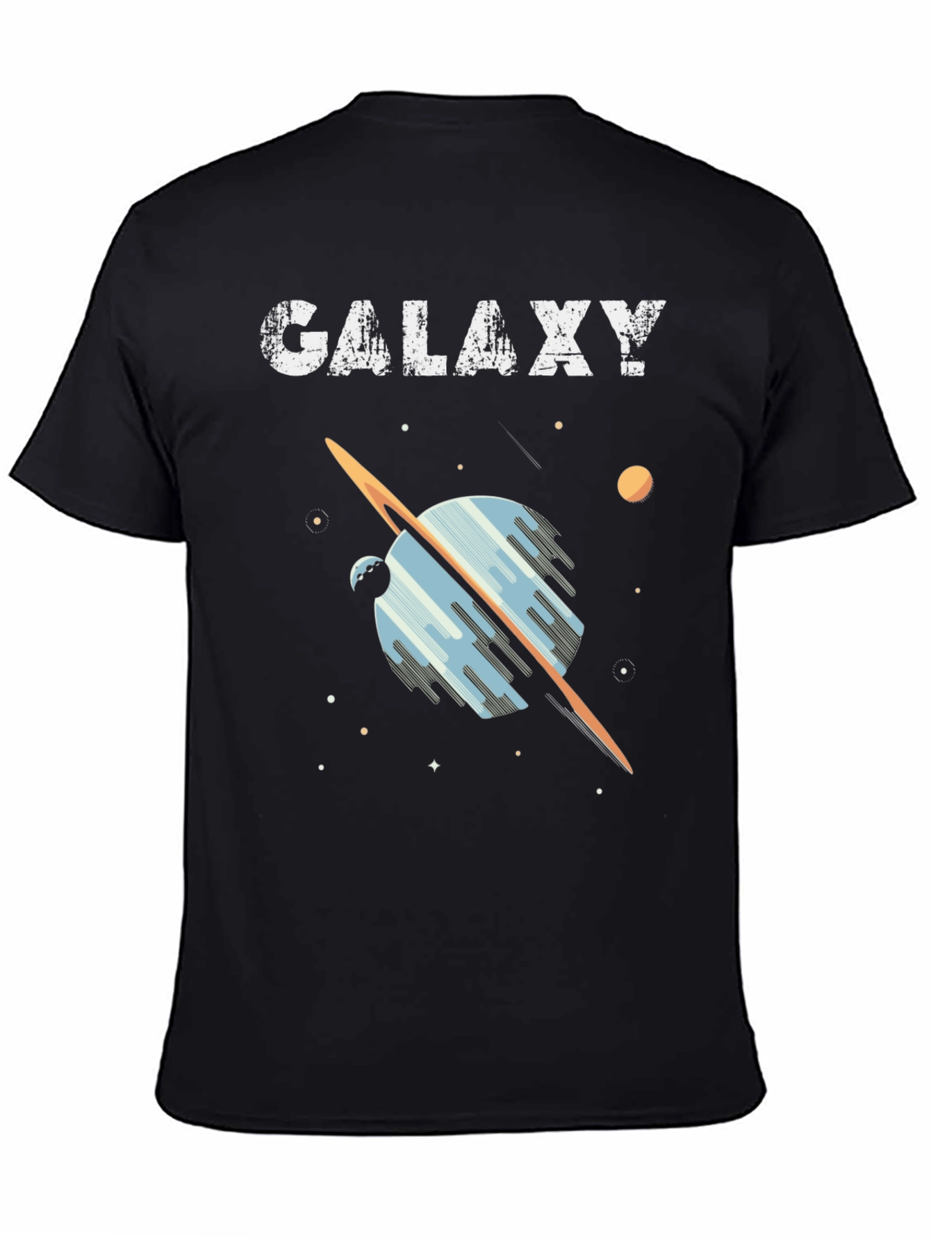 Galaxy Graphic Tee - Black Casual Short Sleeve - 4