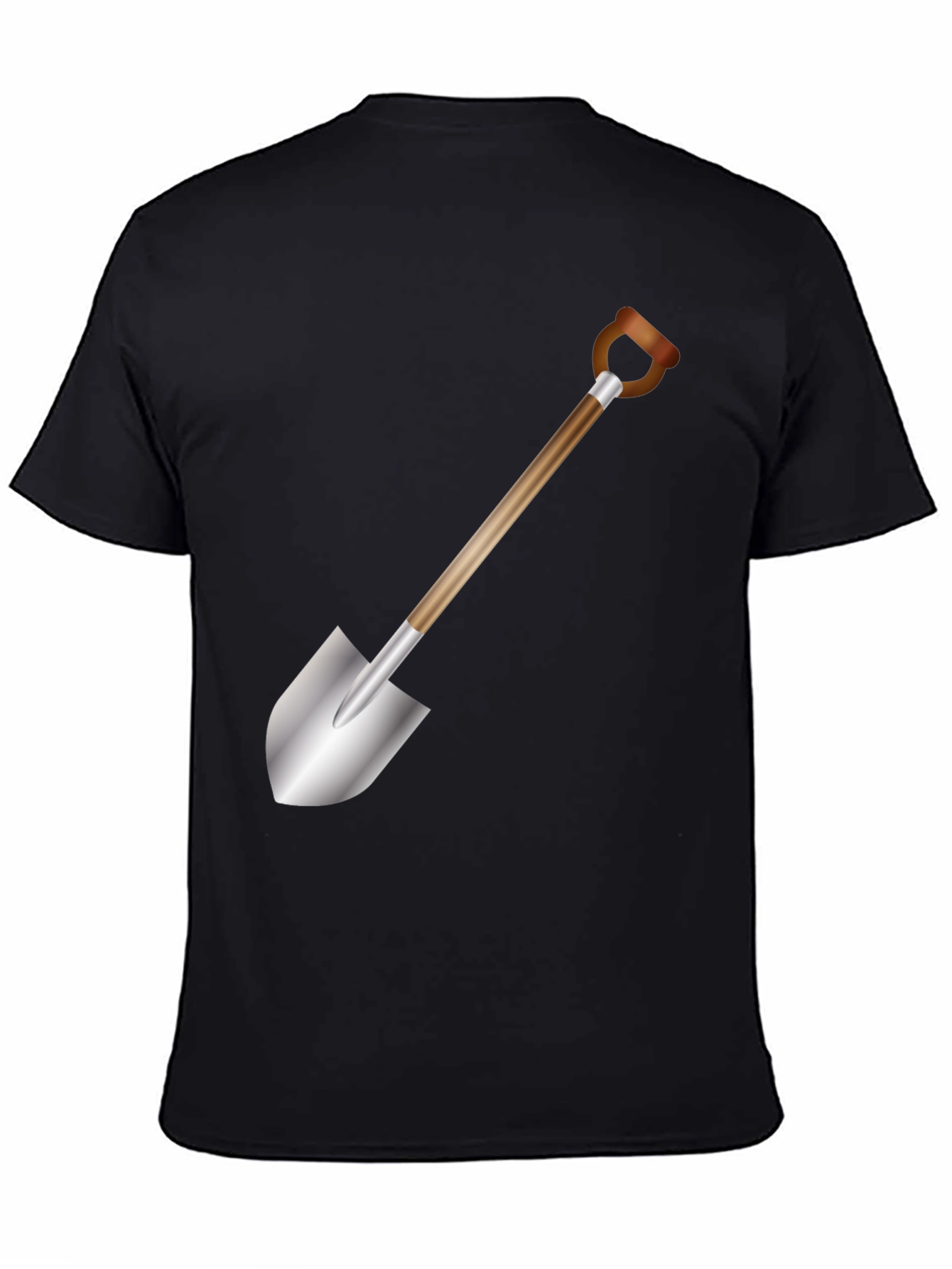 Black Shovel Graphic T-Shirt - Black Cotton Tee view 4