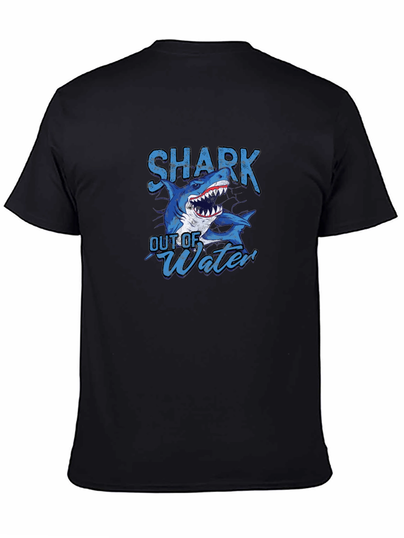 Black Shark Out of Water Graphic T-Shirt view 4