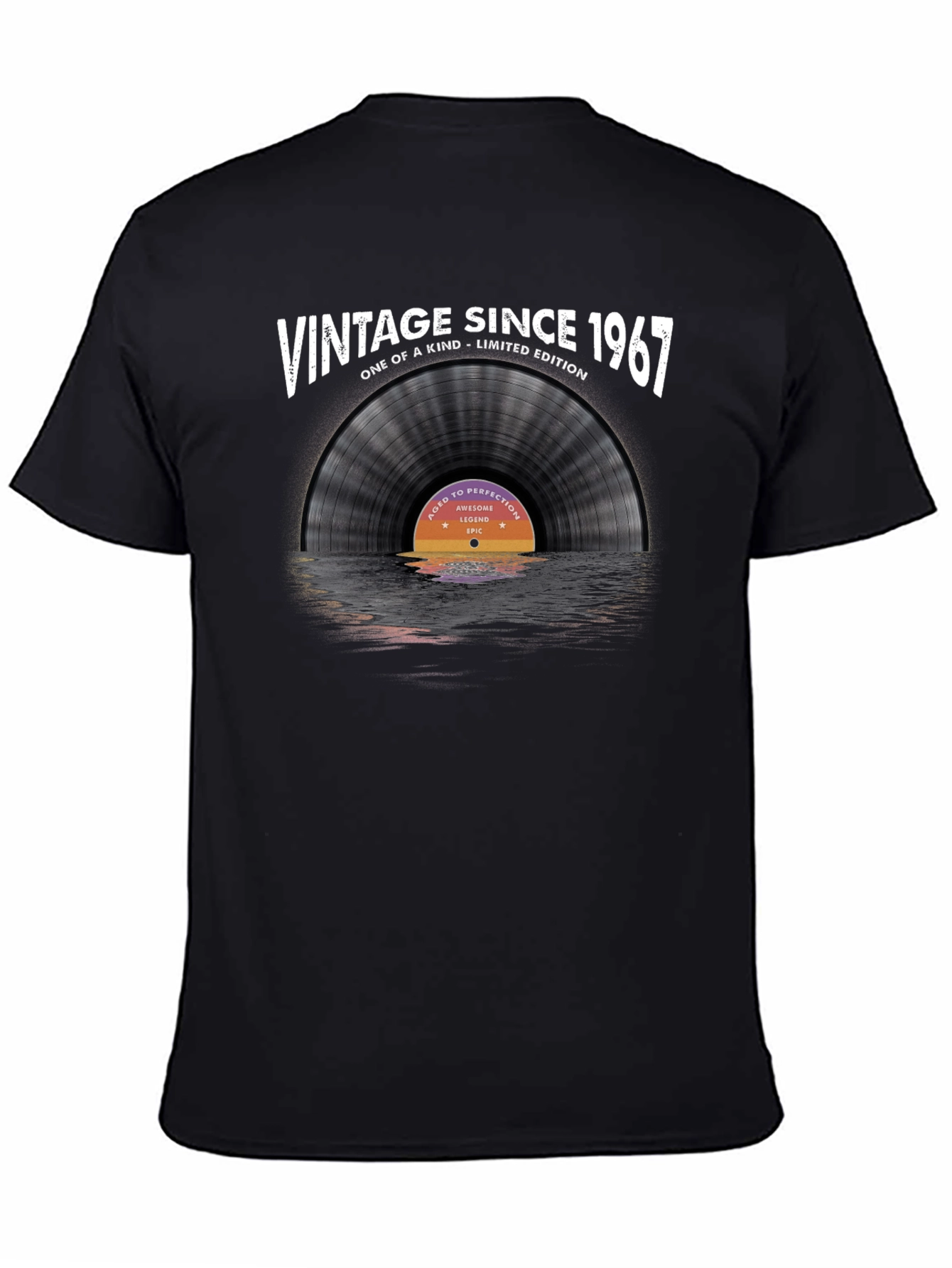 Black Vintage 1967 Record T-Shirt - Limited Edition view 4