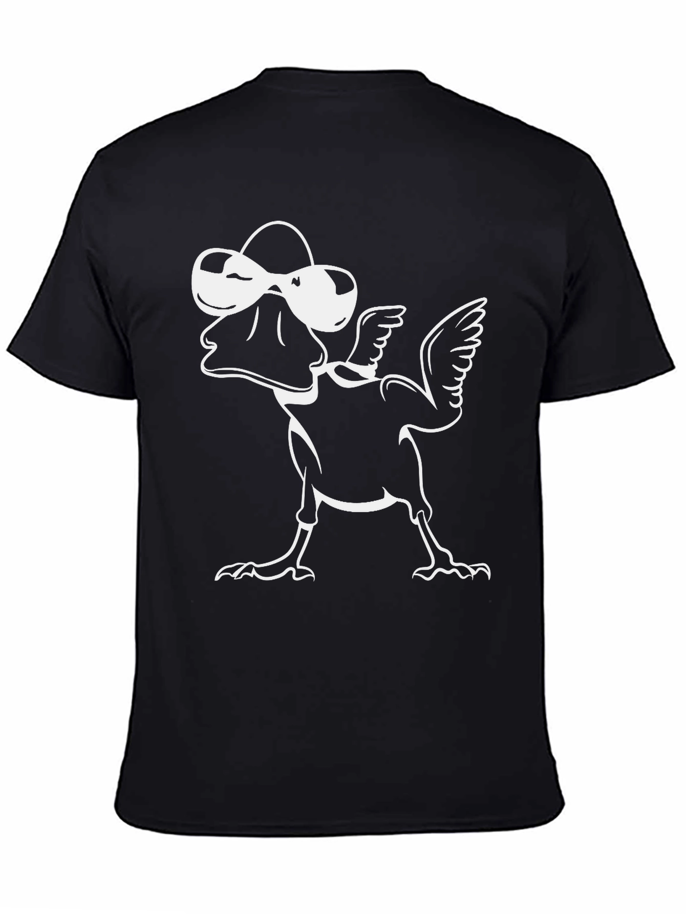 Black Cool Duck Graphic Tee - Black Cotton Blend T-Shirt view 4