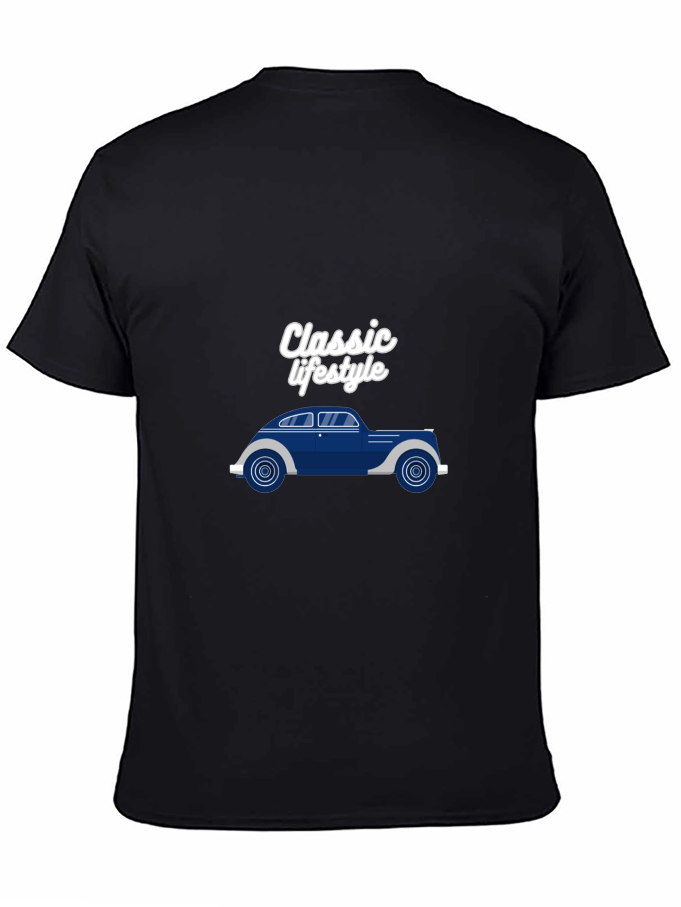 Black Classic Lifestyle Car Graphic Black T-Shirt view 4