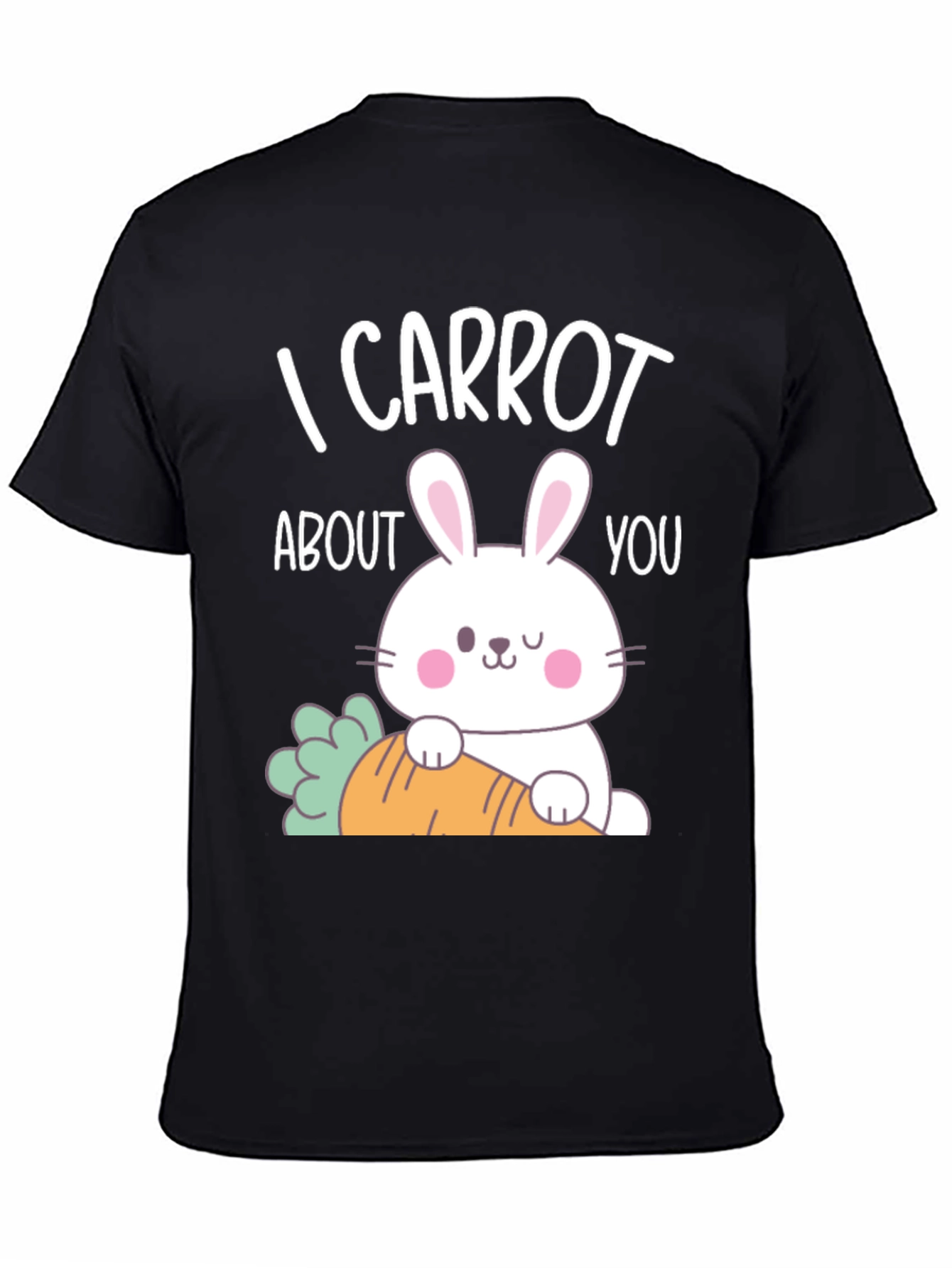 Black I Carrot About You Bunny T-Shirt view 4