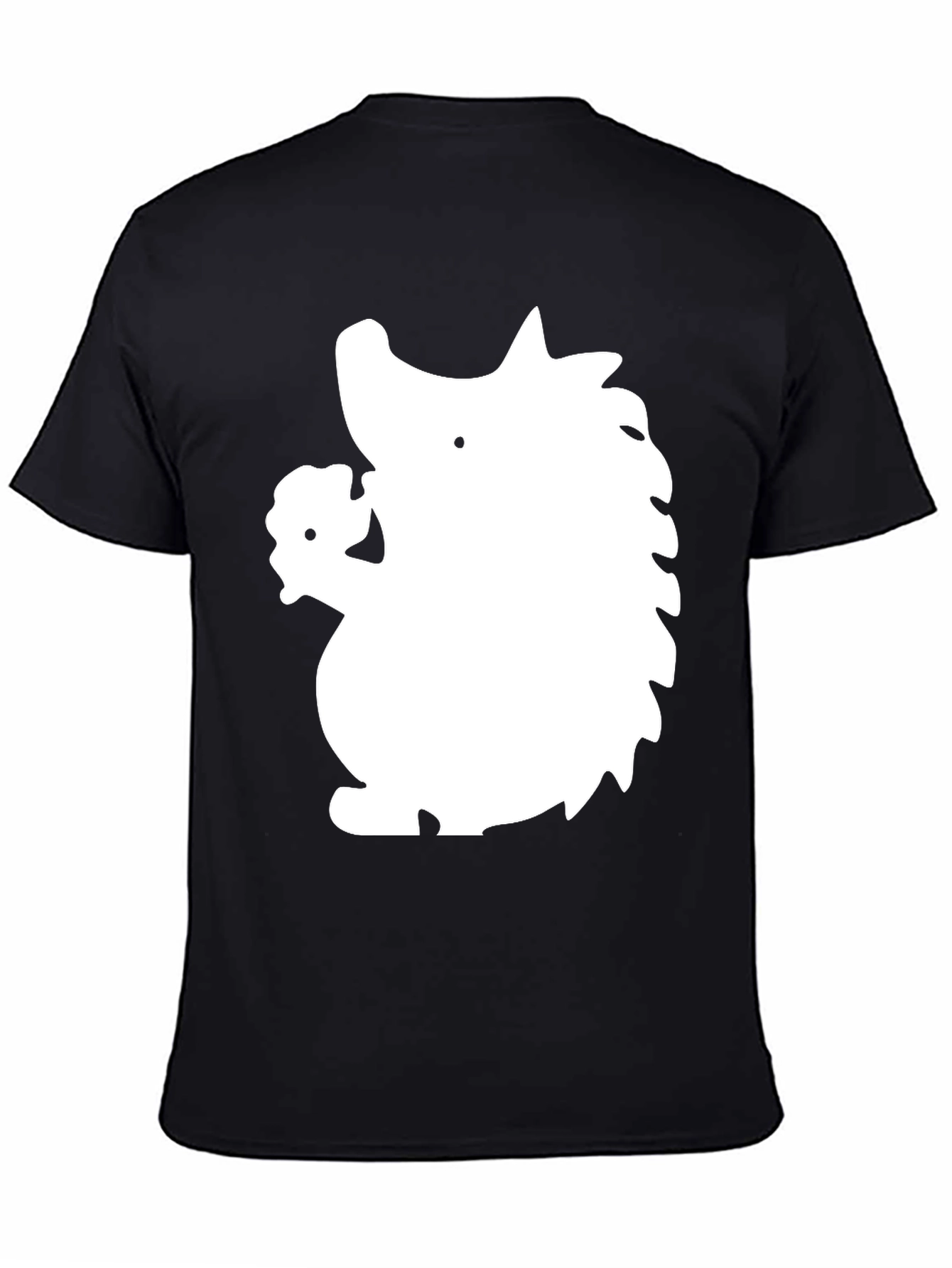 Black Novelty Hedgehog Graphic Black T-Shirt view 4